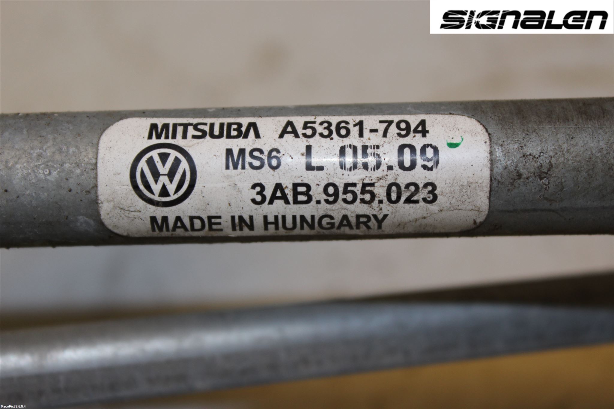Volkswagen VW PASSAT 11-14 Viskeroverføring Frontrute