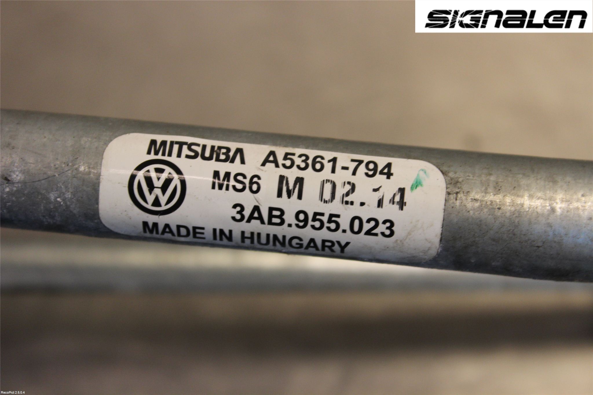 Volkswagen VW PASSAT 11-14 Viskeroverføring Frontrute