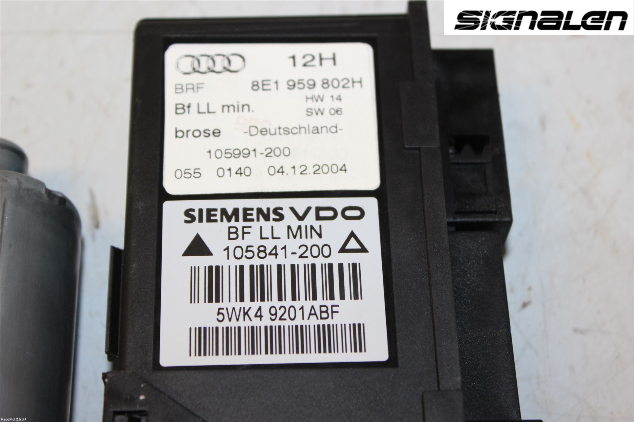 Audi A4/S4 05-07 Vindusheismotor