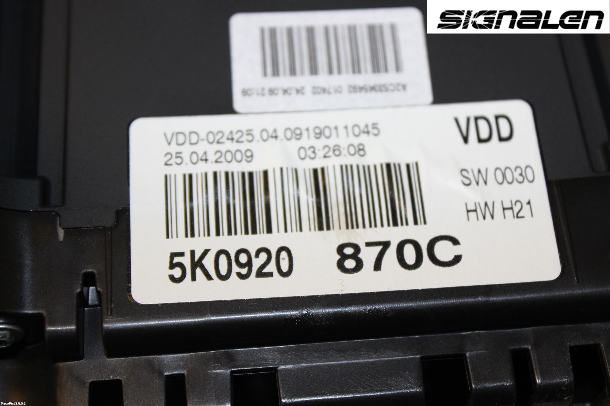 Volkswagen VW GOLF VI 09-13 Instr Kombinert