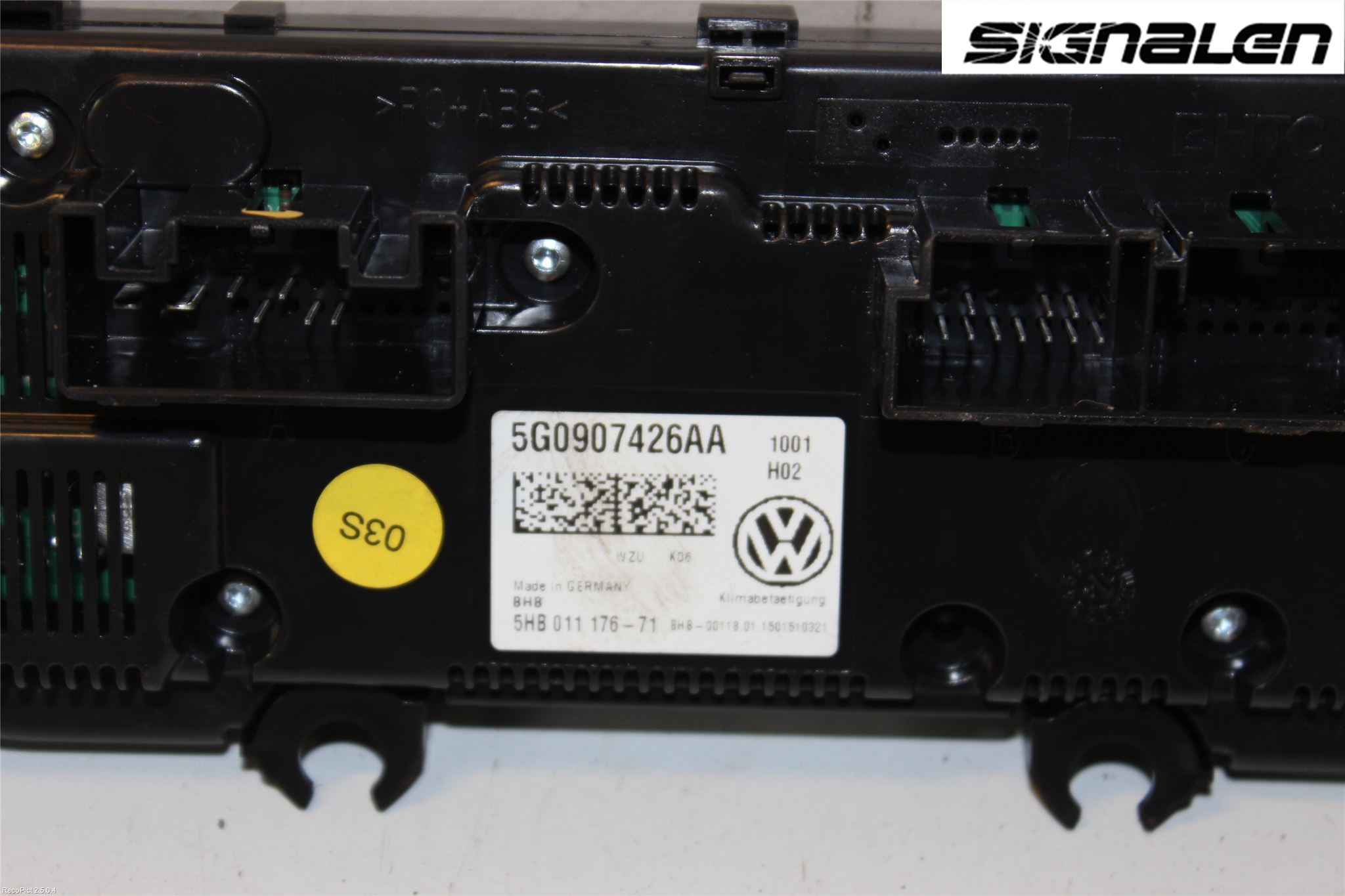 Volkswagen VW GOLF / E-GOLF VII 13-20 Varme Ac Betjening-Display