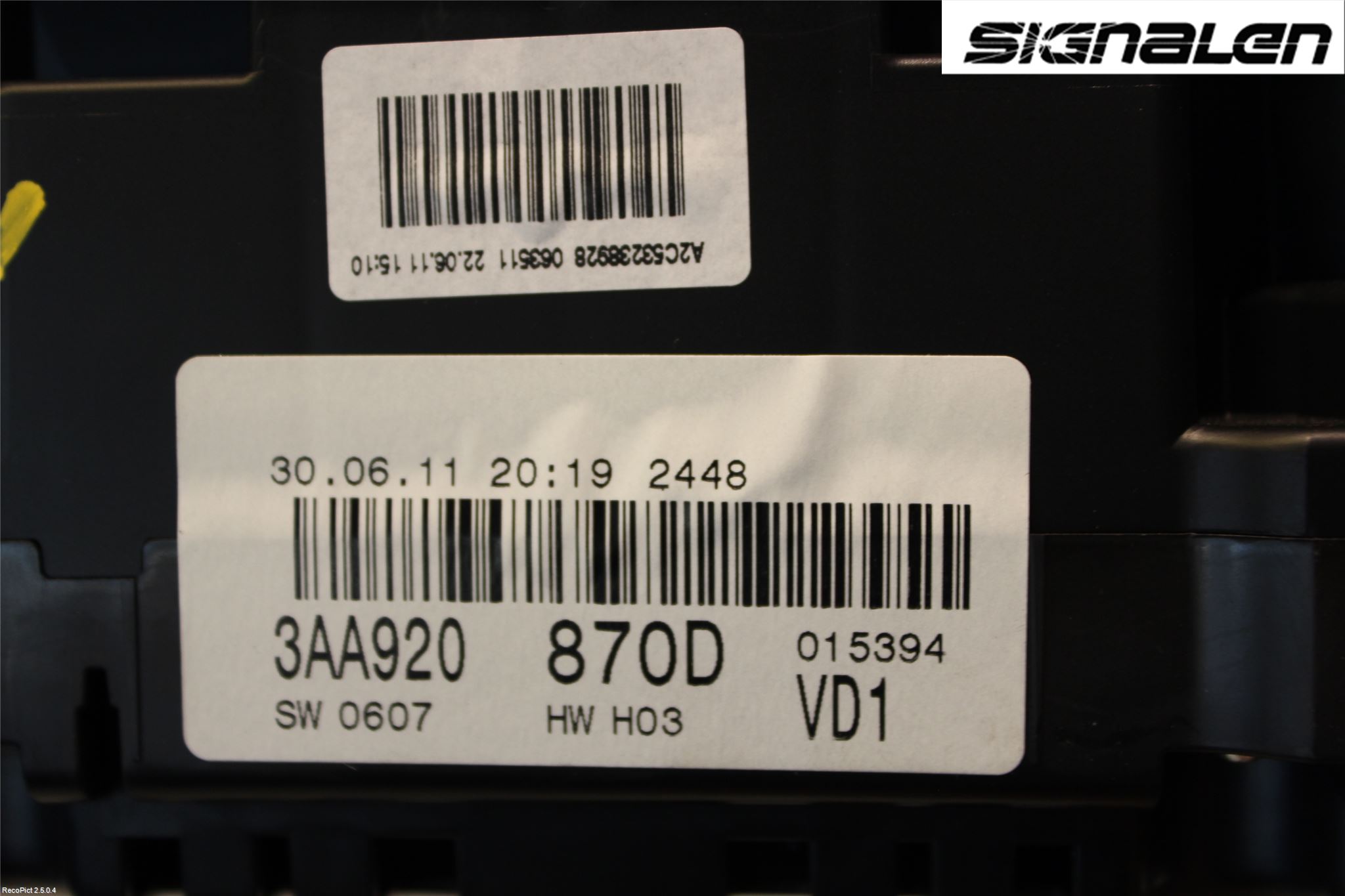 Volkswagen VW PASSAT 11-14 Instr Kombinert