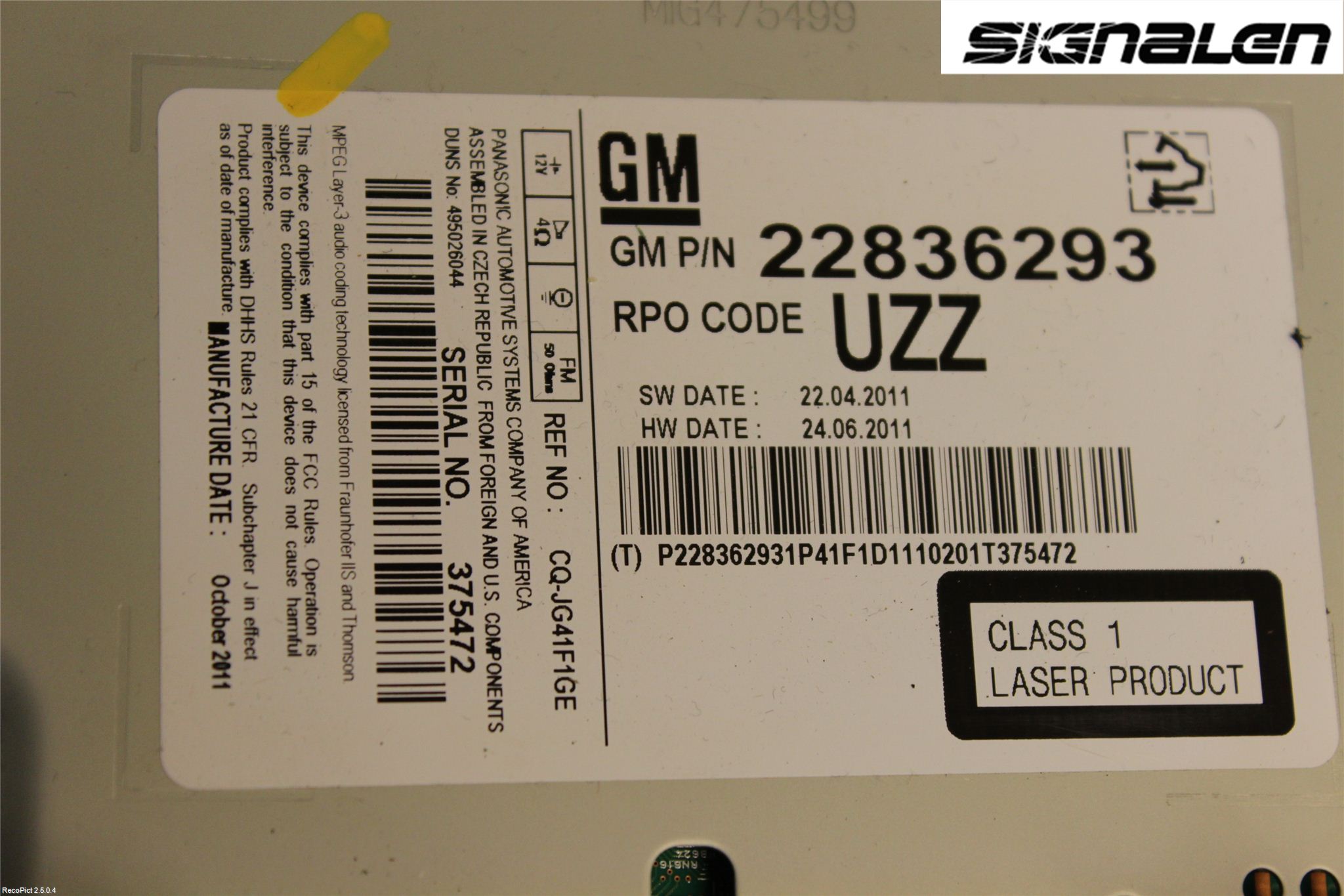 Opel INSIGNIA 09-16 Stereo Radio