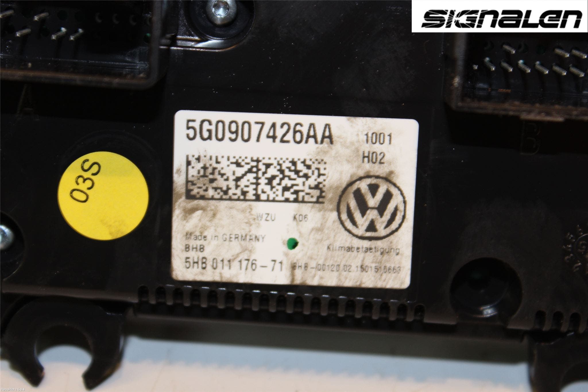 Volkswagen VW GOLF / E-GOLF VII 13-20 Varme Ac Betjening-Display