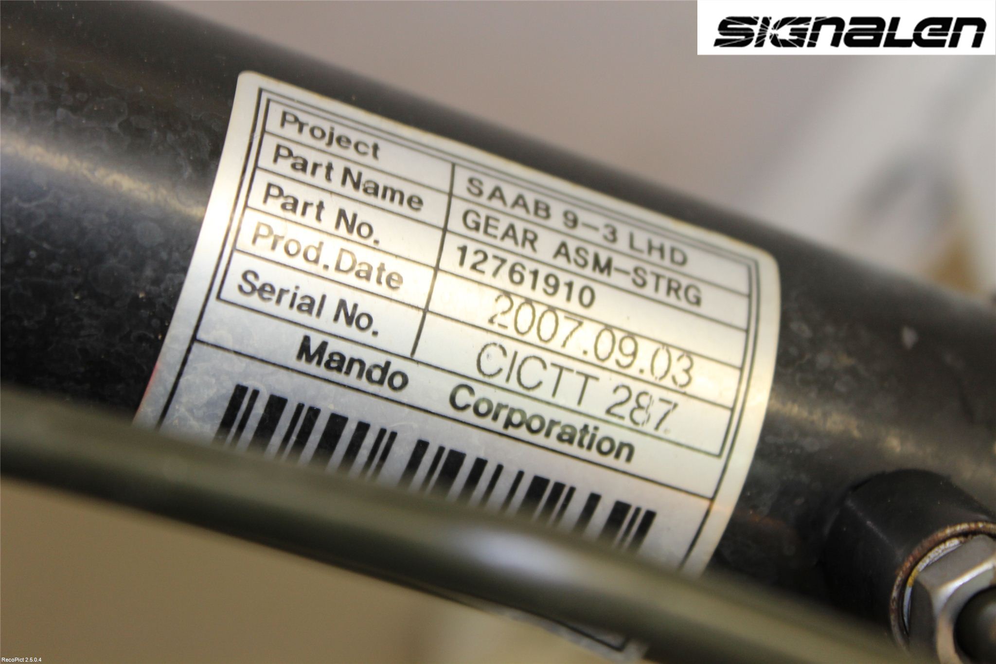 Saab 9-3 VER2/VER3 08-15 Servo Snekke - Tannstang