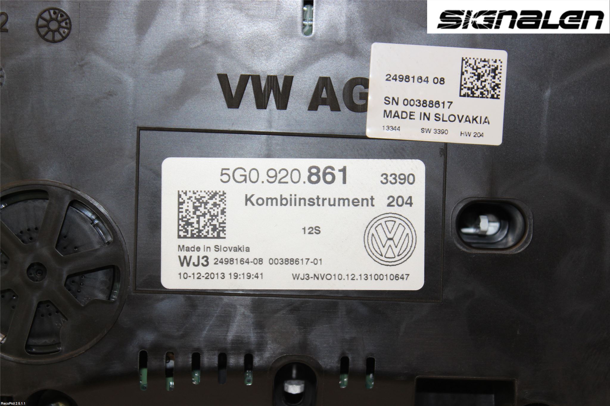 Volkswagen VW GOLF / E-GOLF VII 13-20 Instr Kombinert