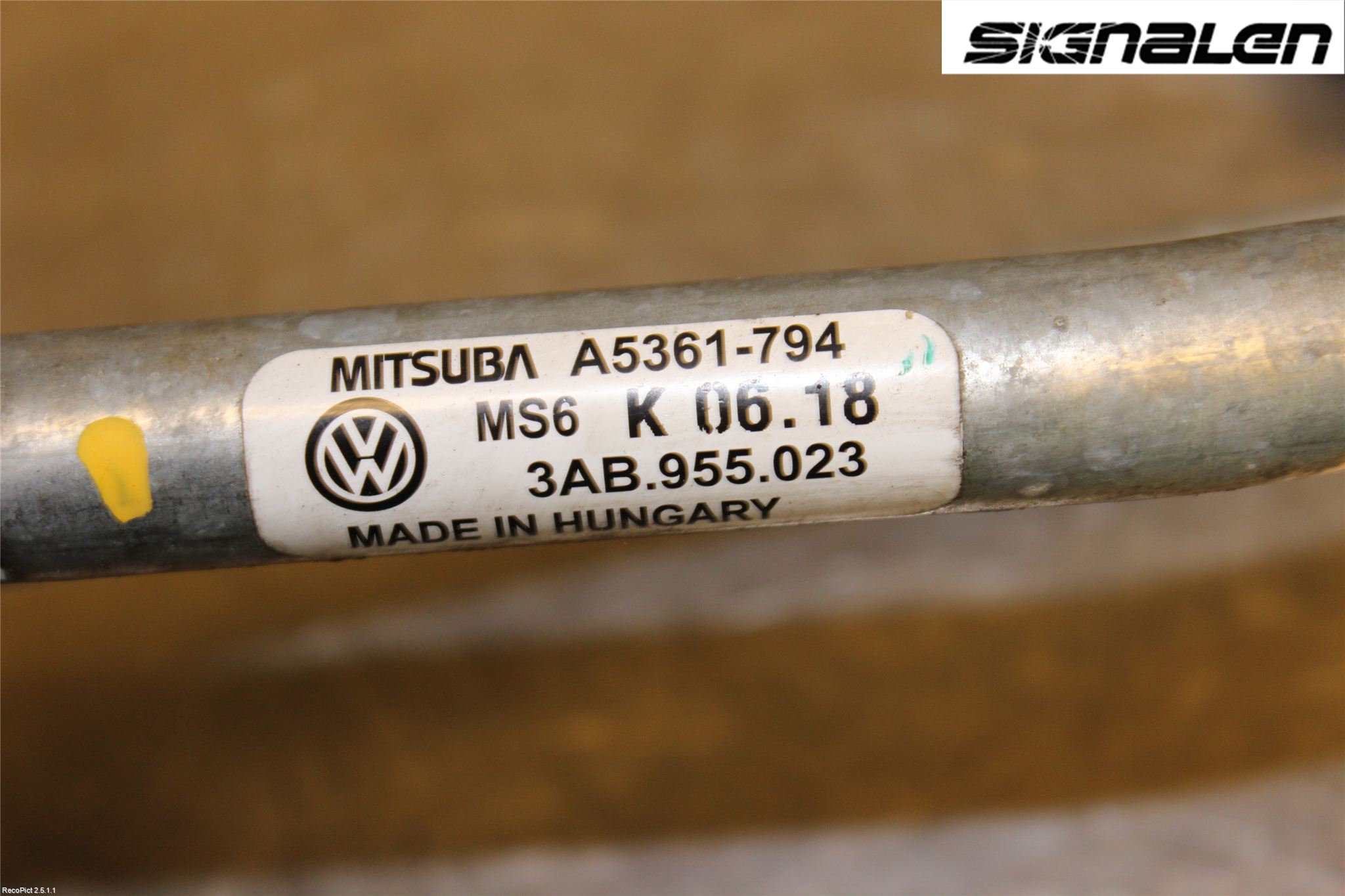 Volkswagen VW PASSAT 11-14 Viskeroverføring Frontrute