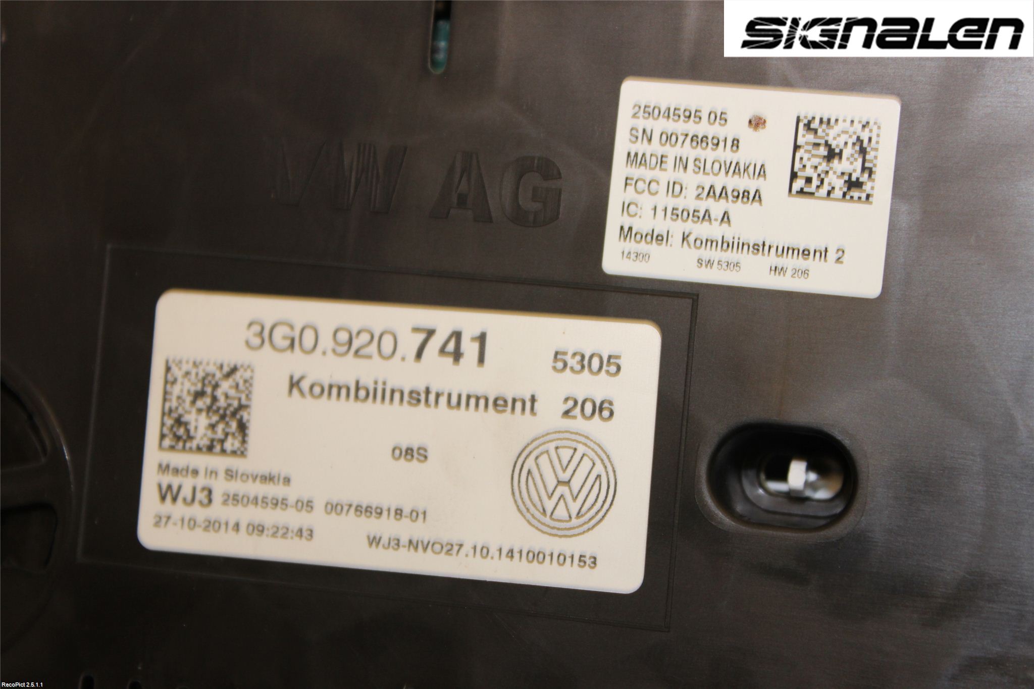 Volkswagen VW PASSAT 15-19 Instr Kombinert