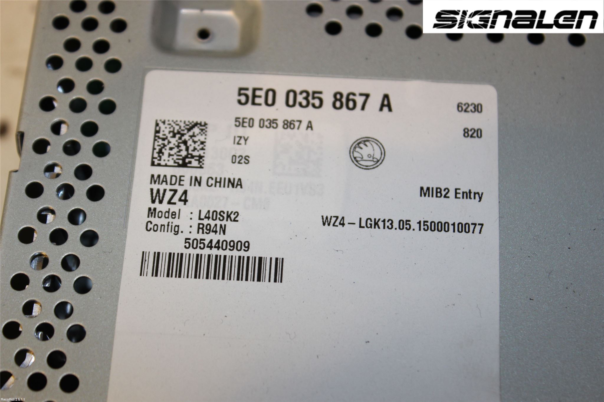 Skoda OCTAVIA (5E) 13-20 Stereo Radio