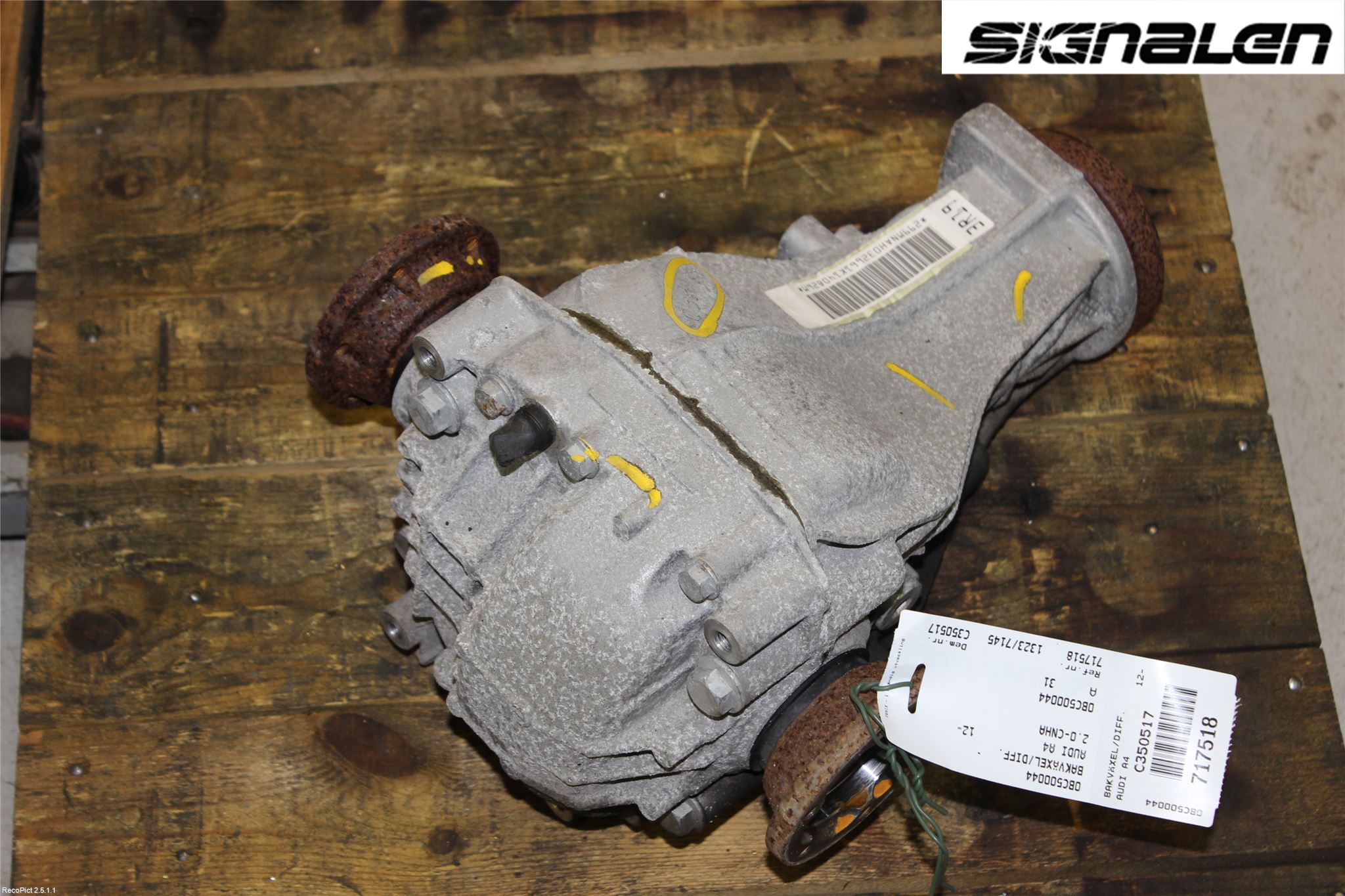 Audi A4 ALLROAD 09-16 Bakaksel Kardang Bak -Diff