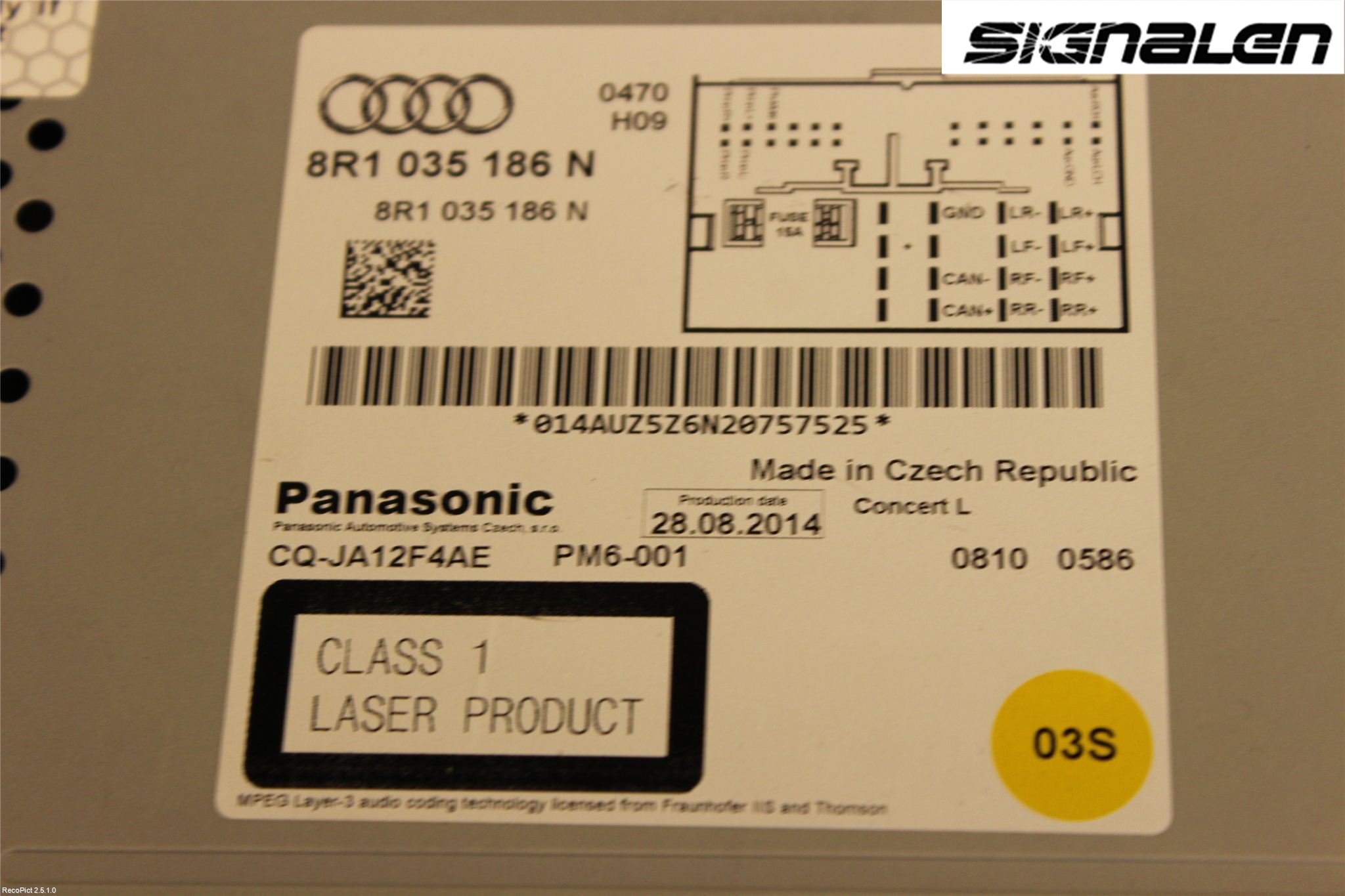 Audi A4 12-15 Stereo Radio