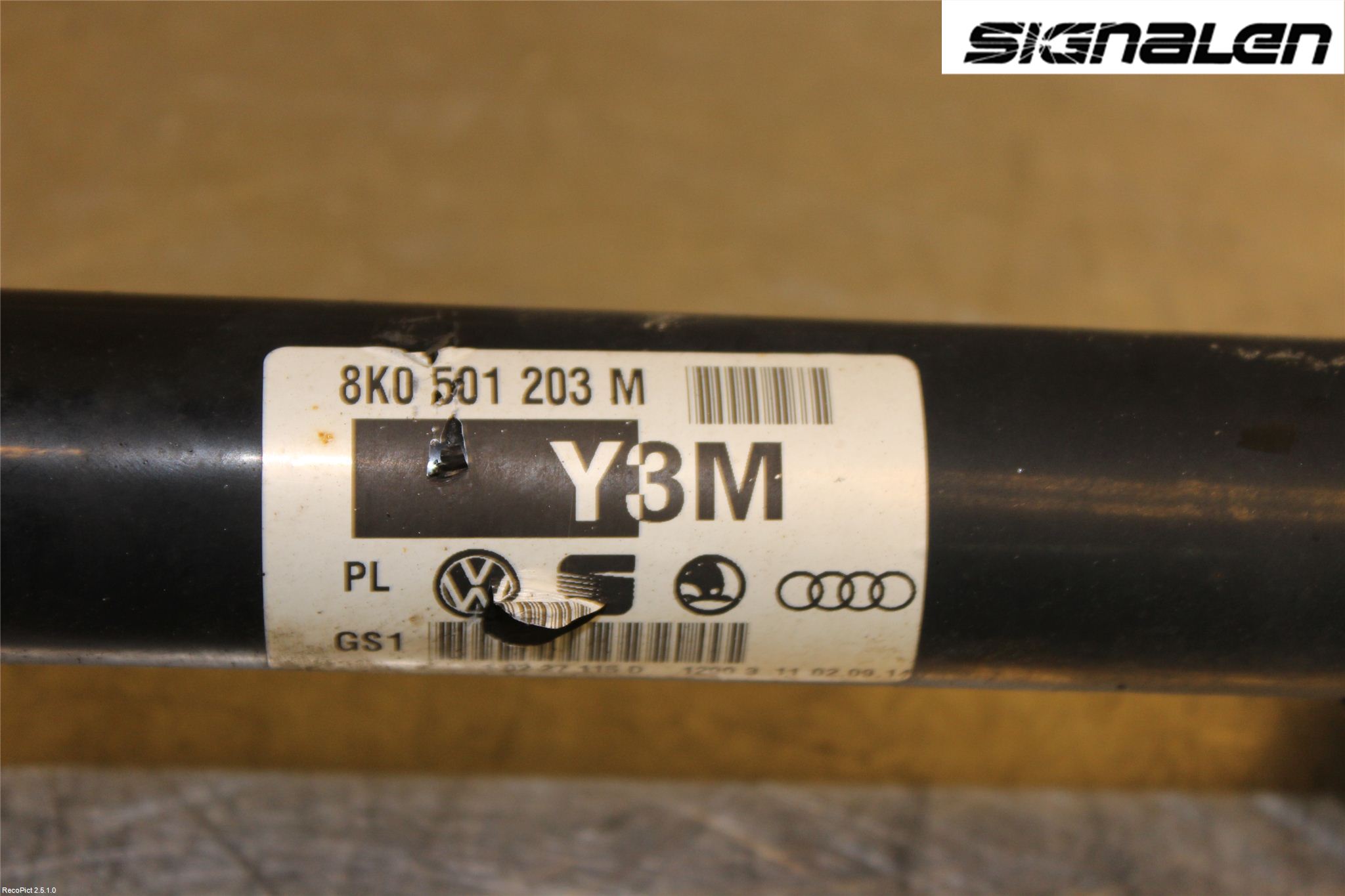 Audi A4 ALLROAD 09-16 Drivaksel Bak Kompl Venstre