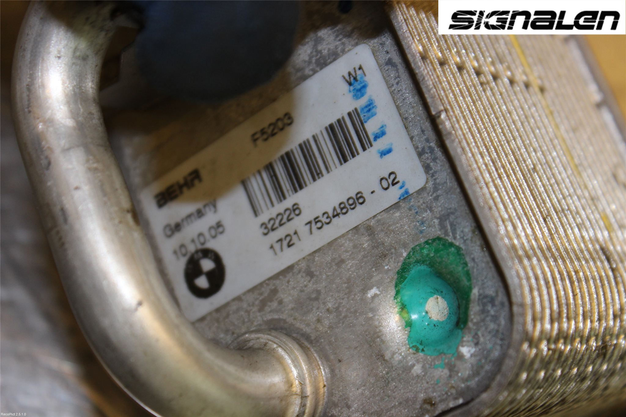 BMW 5 E60/61 Sed/Tou 02-10 Radiator Oljekjøler Motor