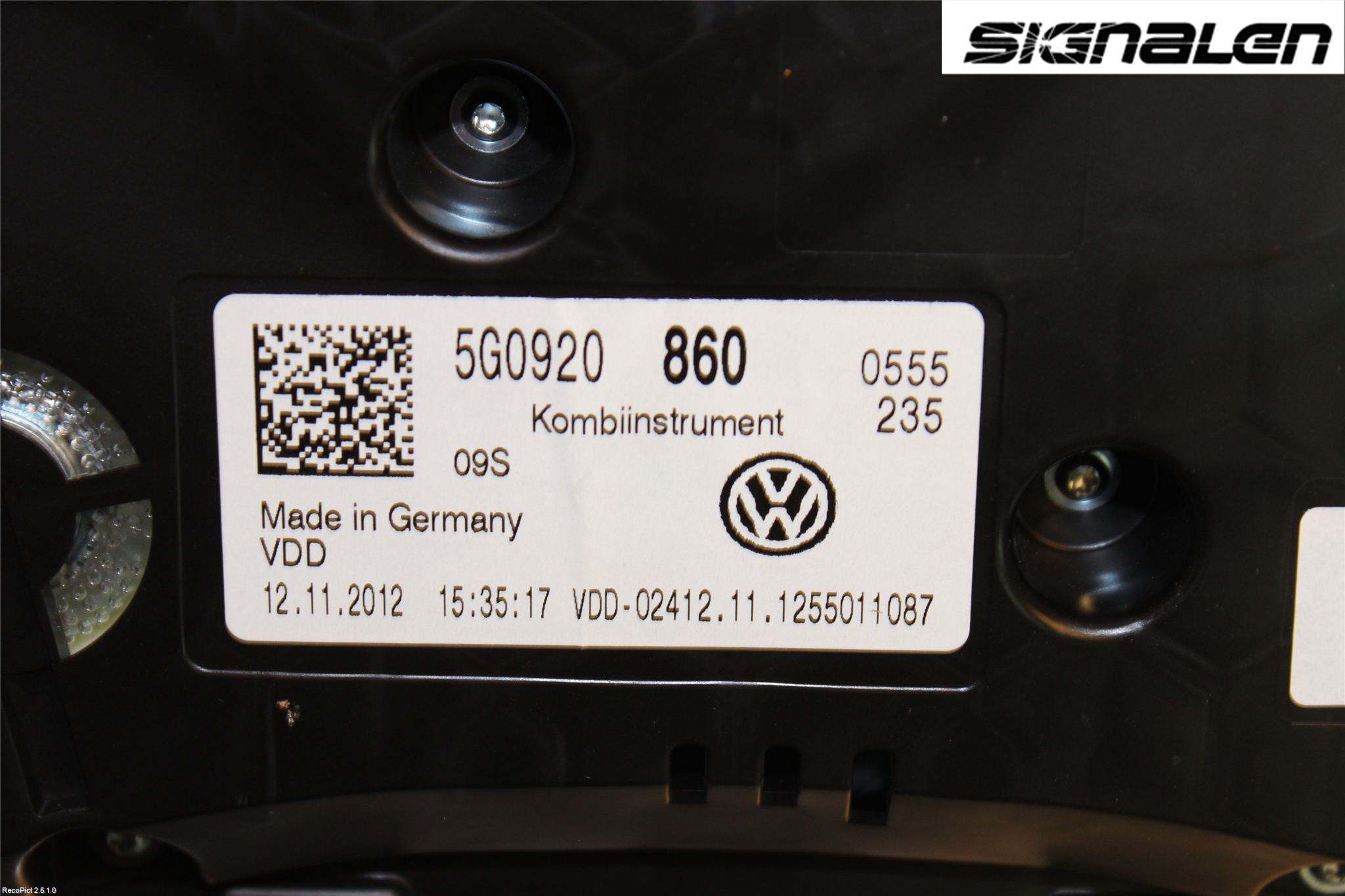 Volkswagen VW GOLF / E-GOLF VII 13-20 Instr Kombinert