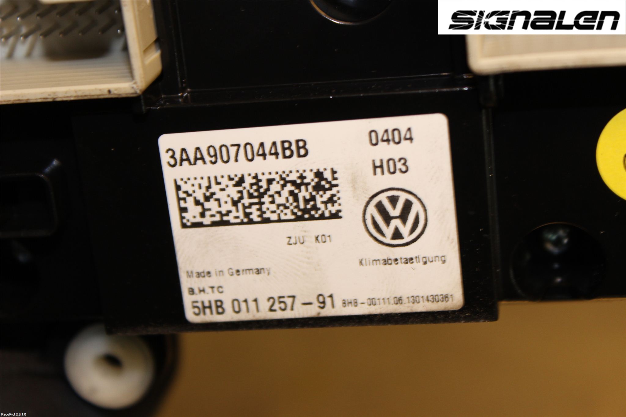 Volkswagen VW PASSAT 11-14 Varme Ac Betjening-Display
