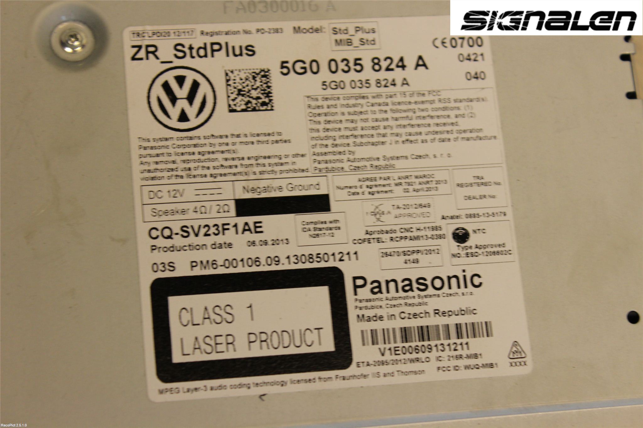 Volkswagen VW GOLF / E-GOLF VII 13-20 Stereo Radio