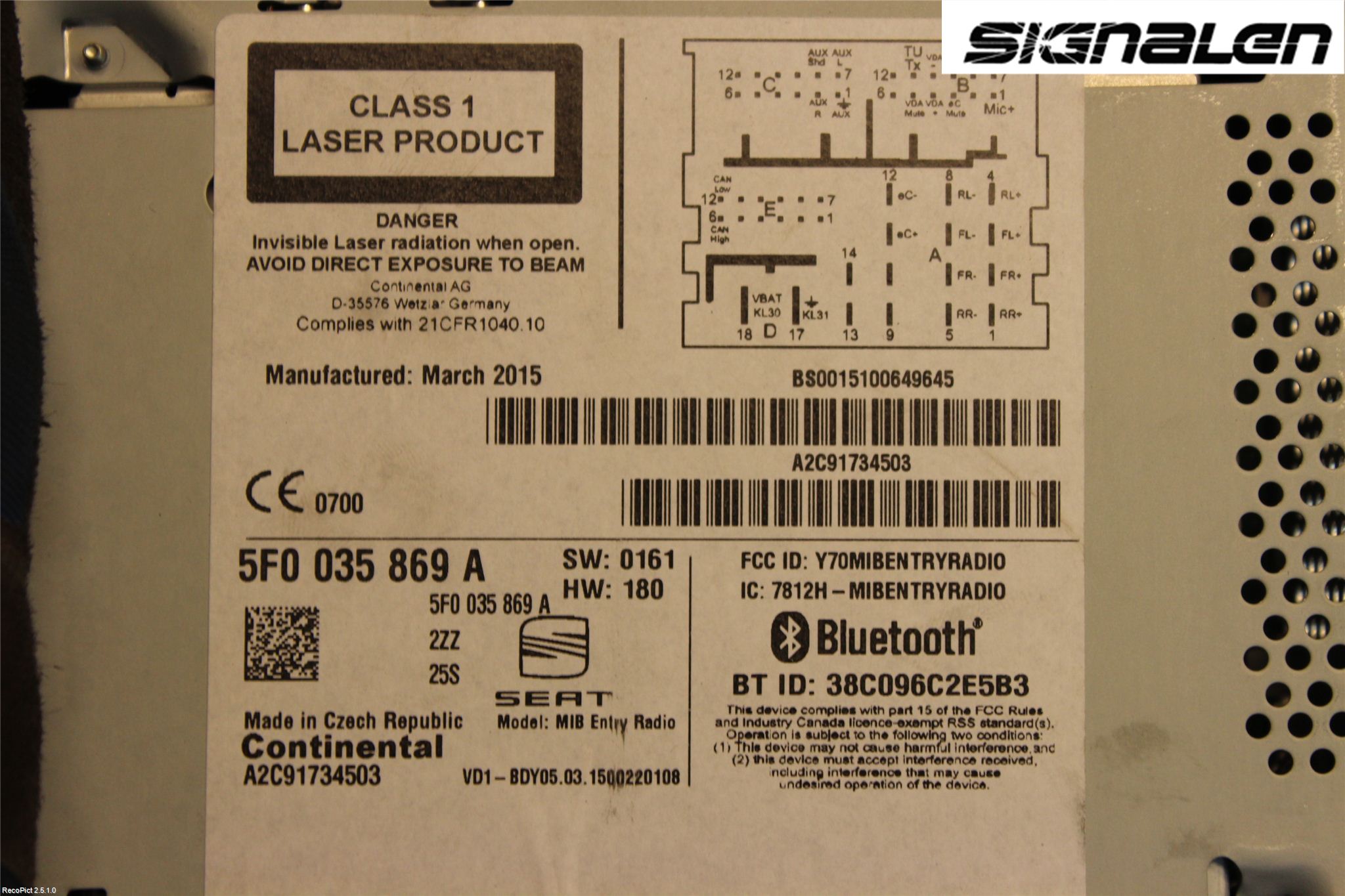 Seat LEON 13-20 Stereo Radio