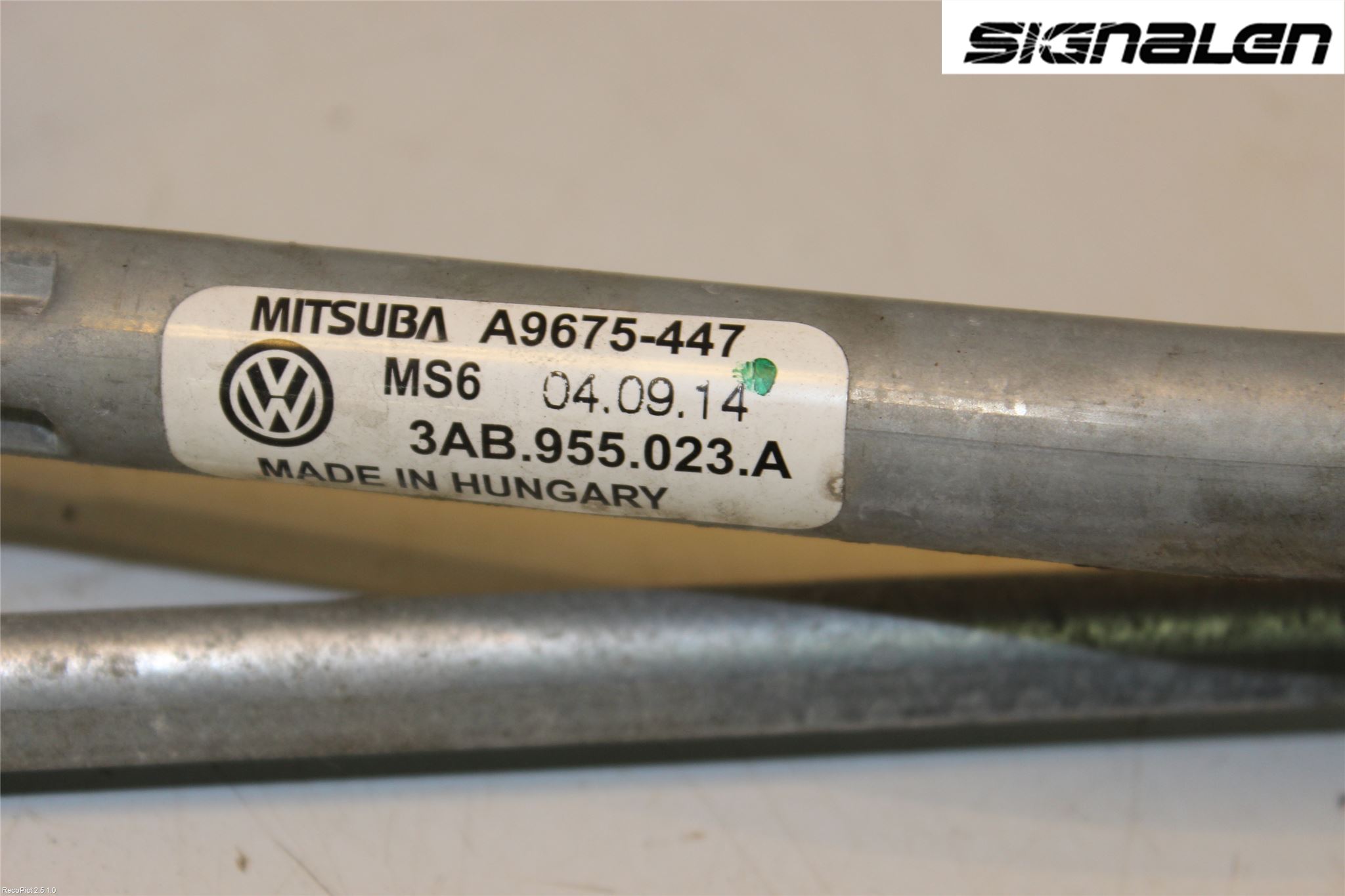 Volkswagen VW PASSAT 11-14 Viskeroverføring Frontrute