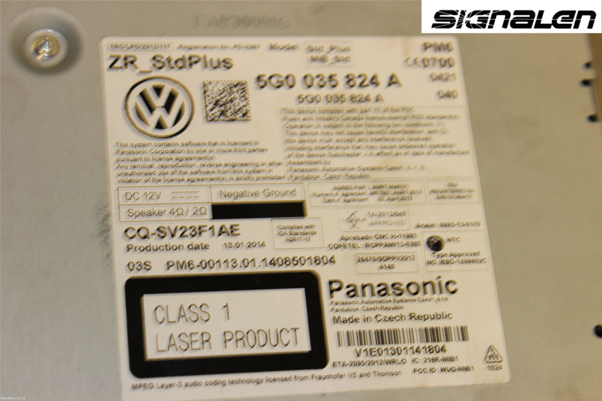 Volkswagen VW GOLF / E-GOLF VII 13-20 Stereo Radio