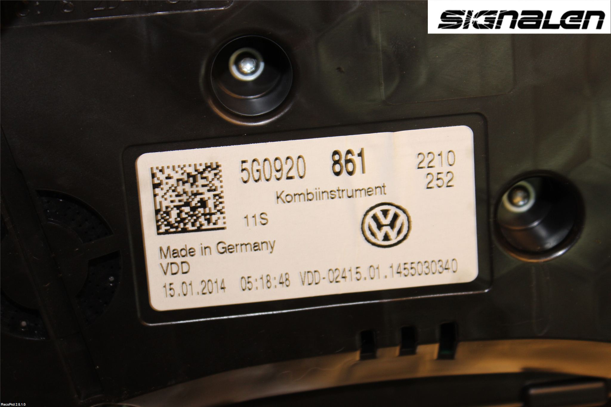 Volkswagen VW GOLF / E-GOLF VII 13-20 Instr Kombinert