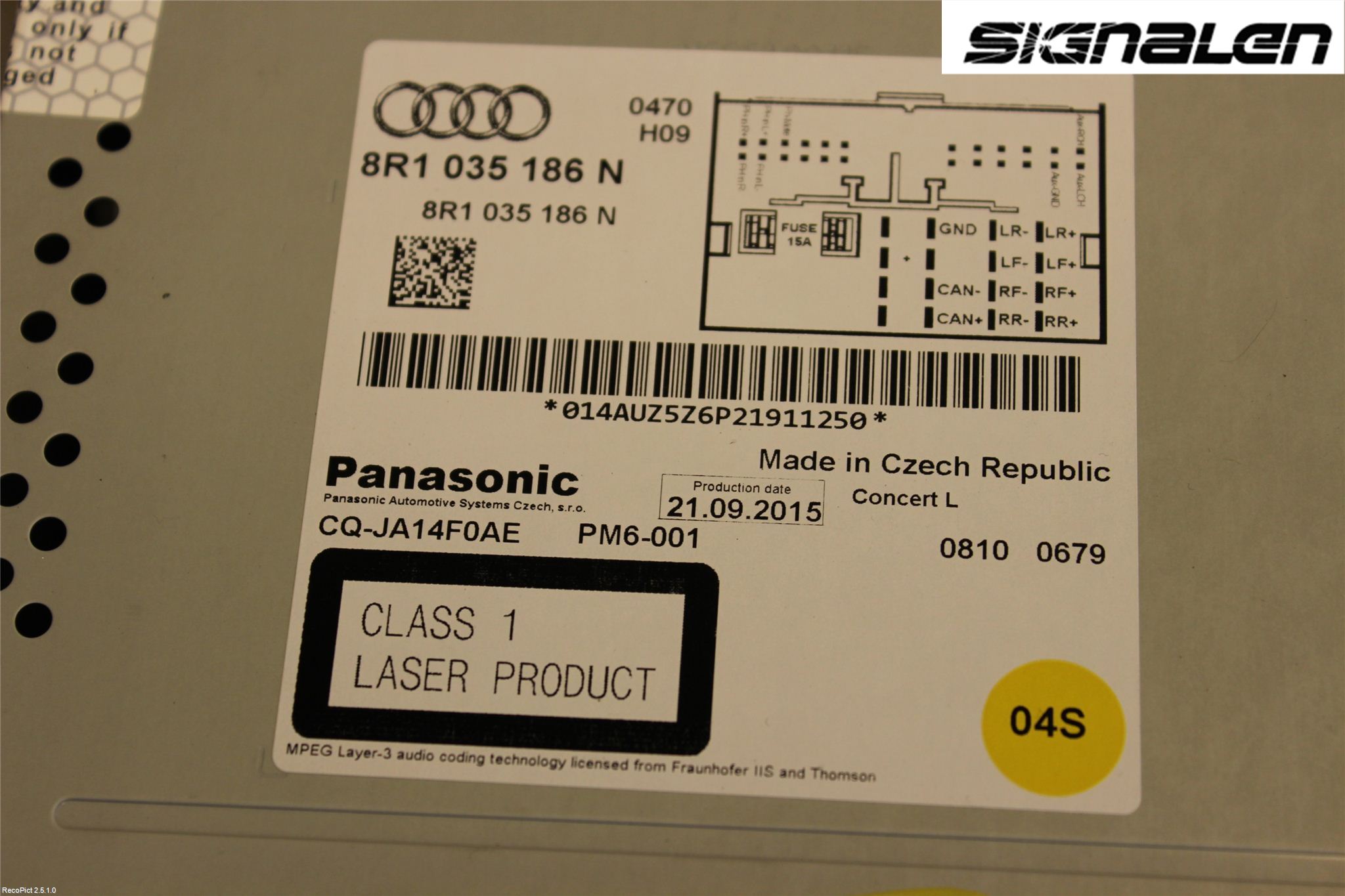 Audi A4 12-15 Stereo Radio