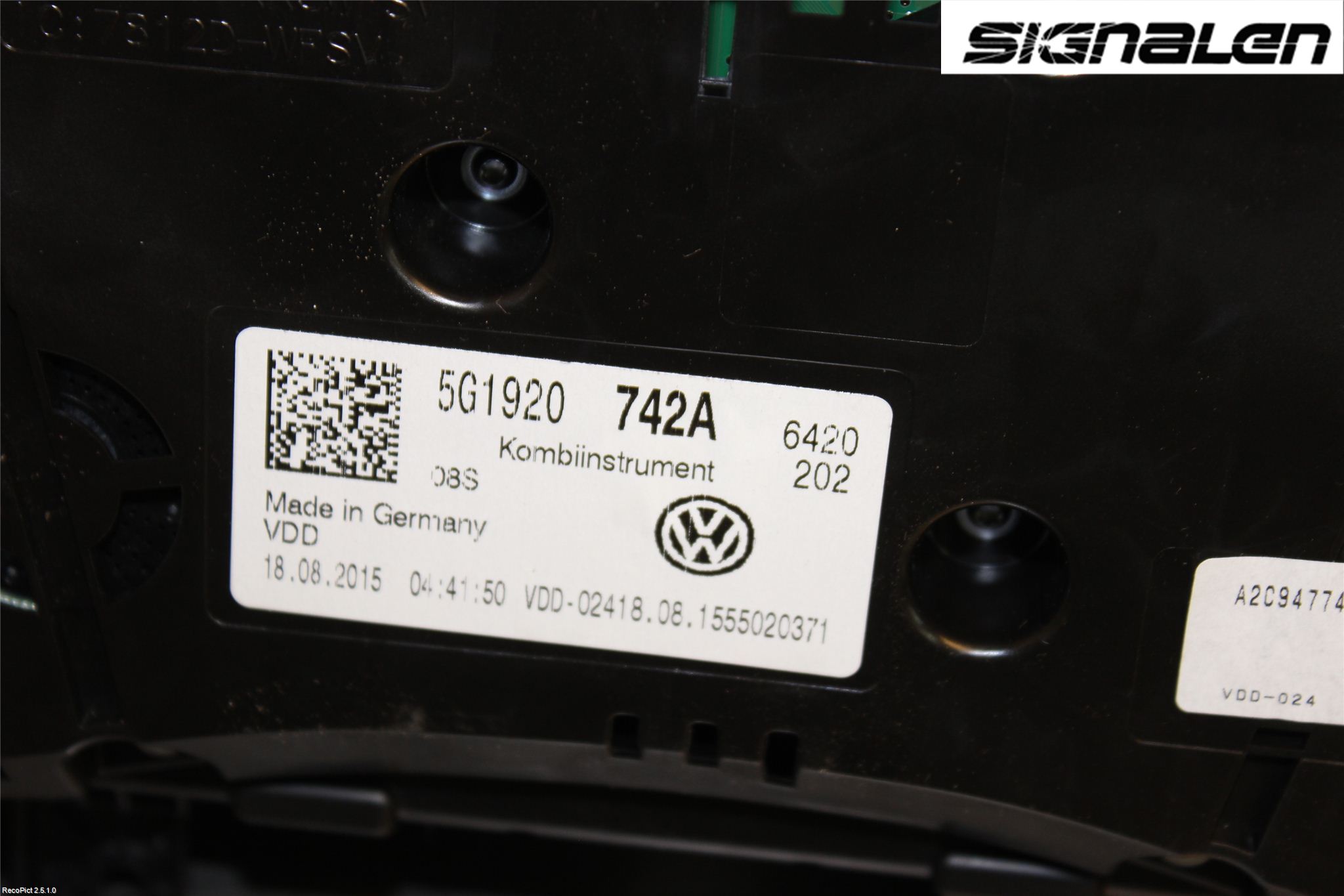Volkswagen VW GOLF / E-GOLF VII 13-20 Instr Kombinert
