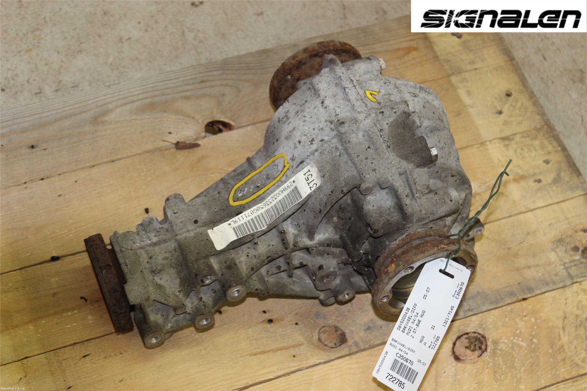 Audi A4/S4 05-07 Bakaksel Kardang Bak -Diff