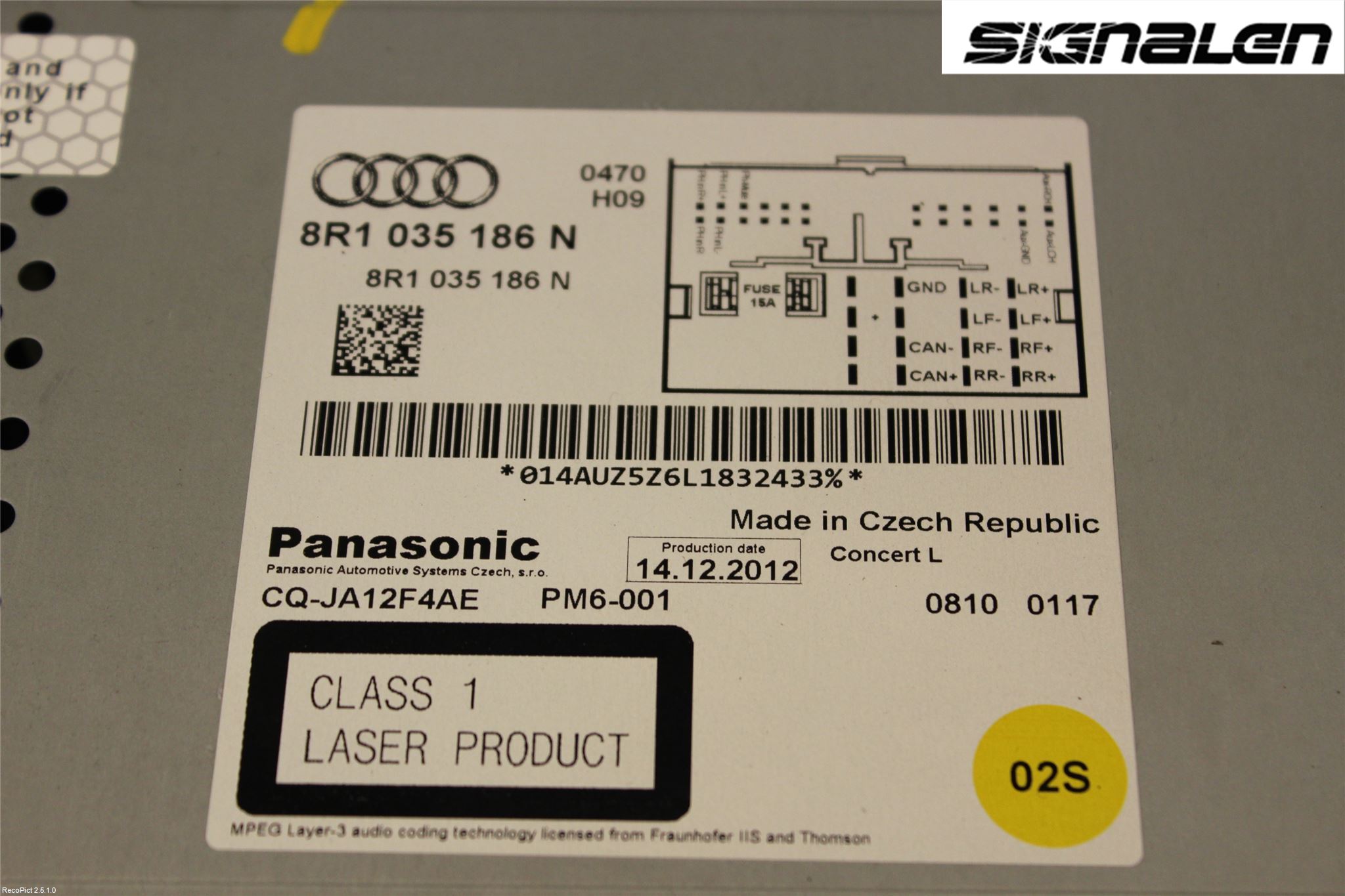Audi A4 12-15 Stereo Radio
