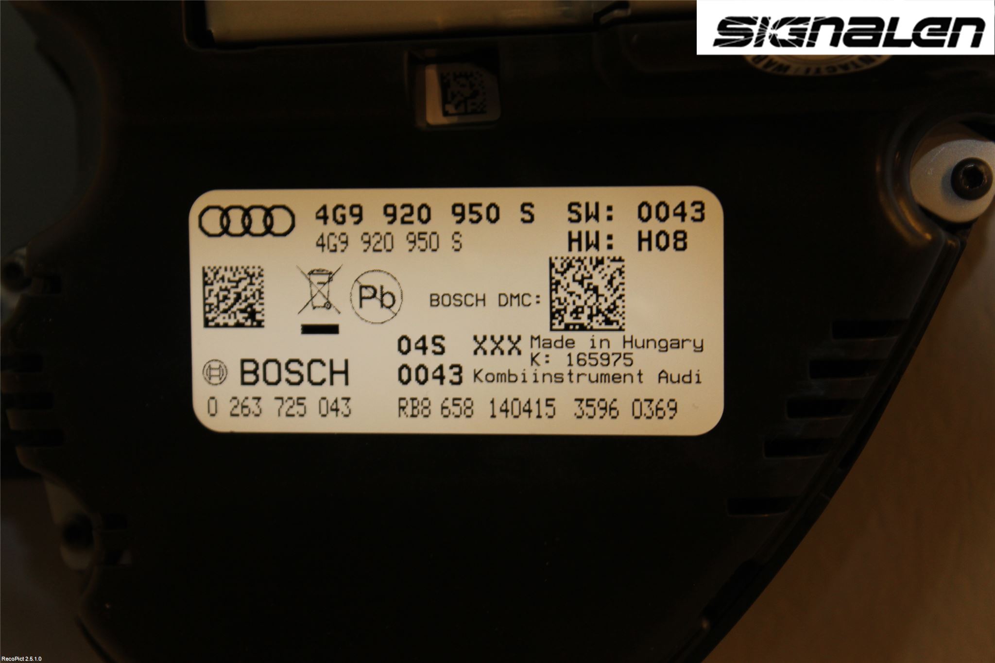 Audi A6 ALLROAD 12-18 Instr Kombinert