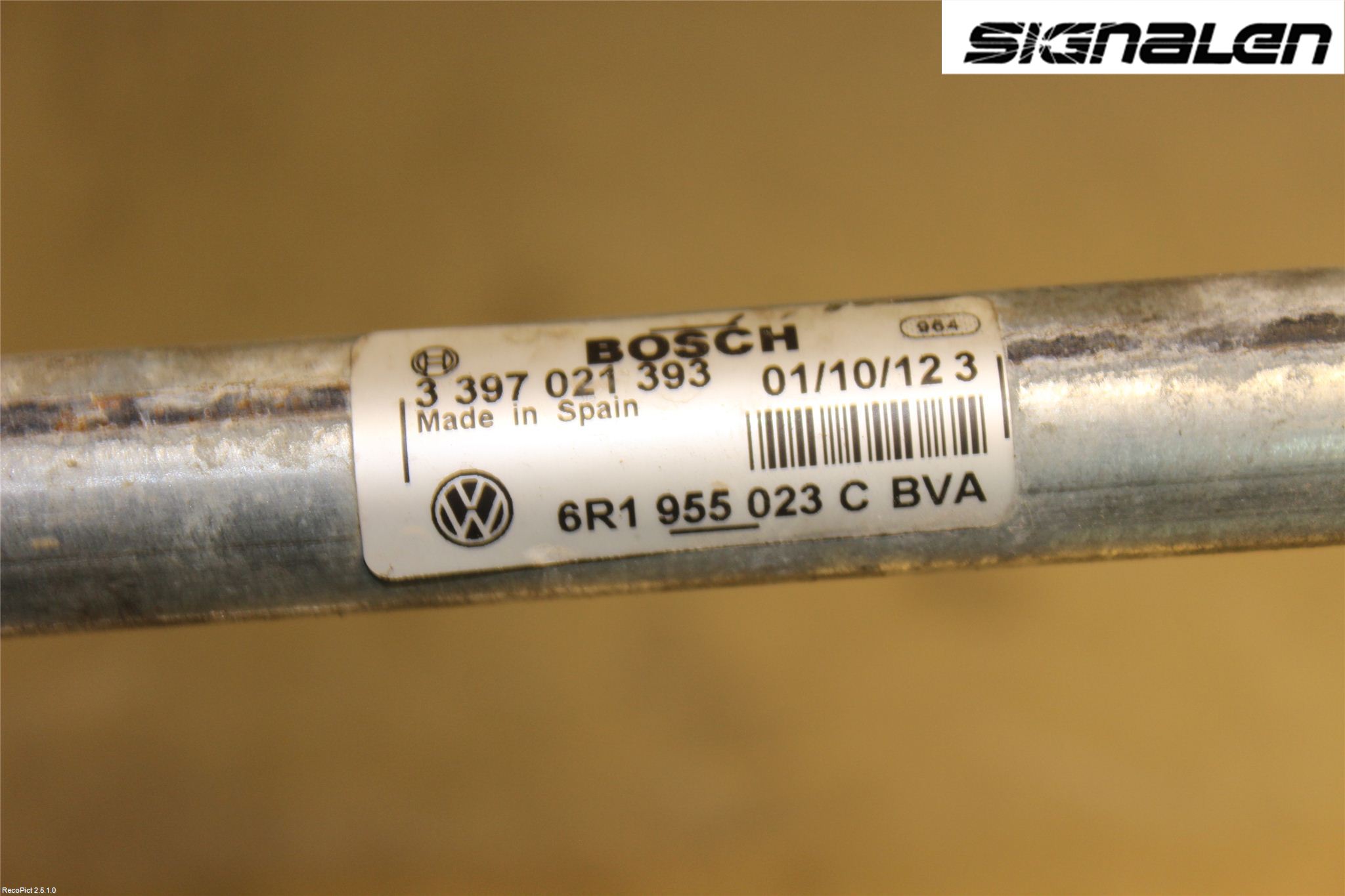 Volkswagen VW POLO 10-17 Viskeroverføring Frontrute