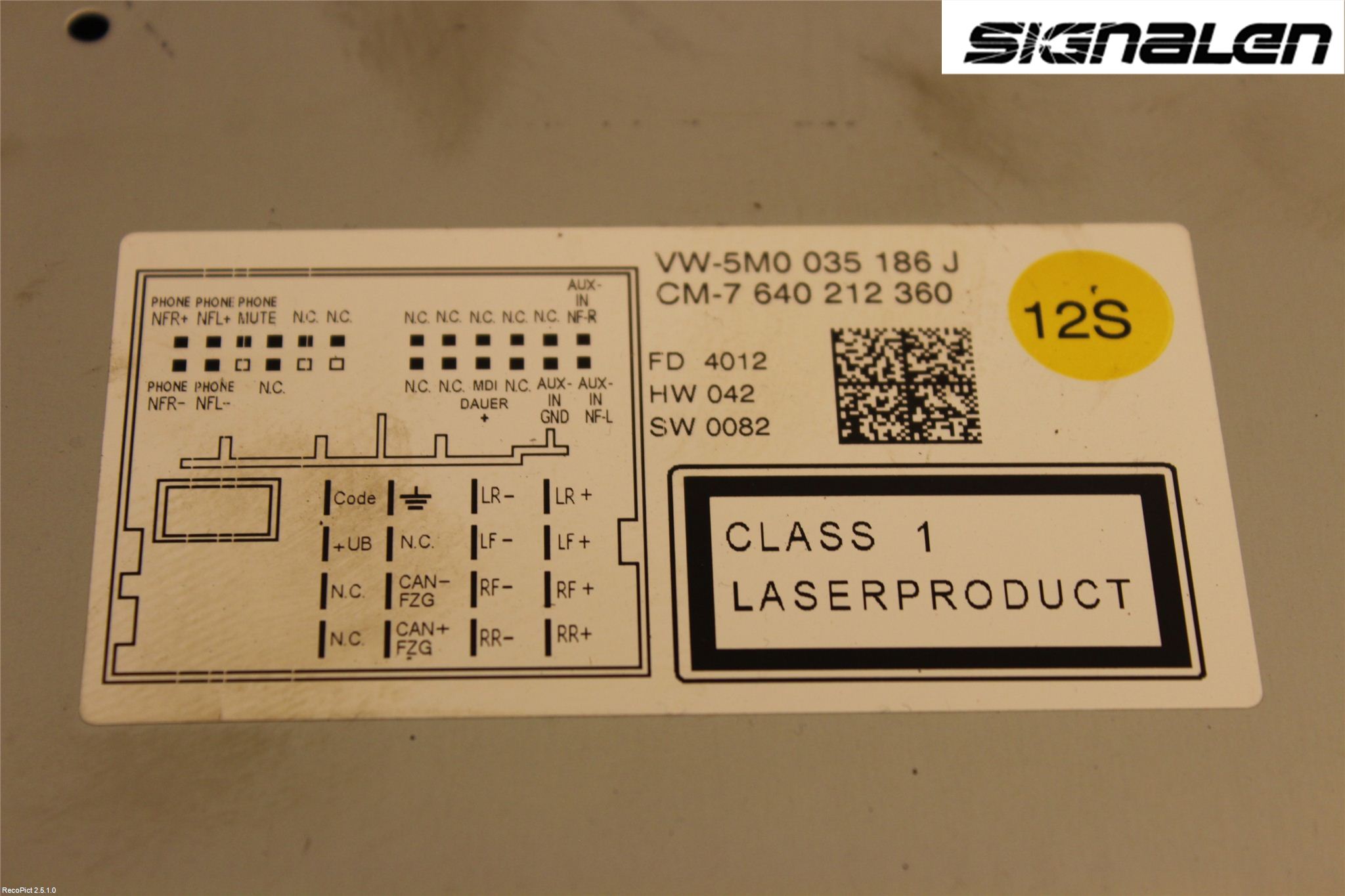 Volkswagen VW POLO 10-17 Stereo Radio