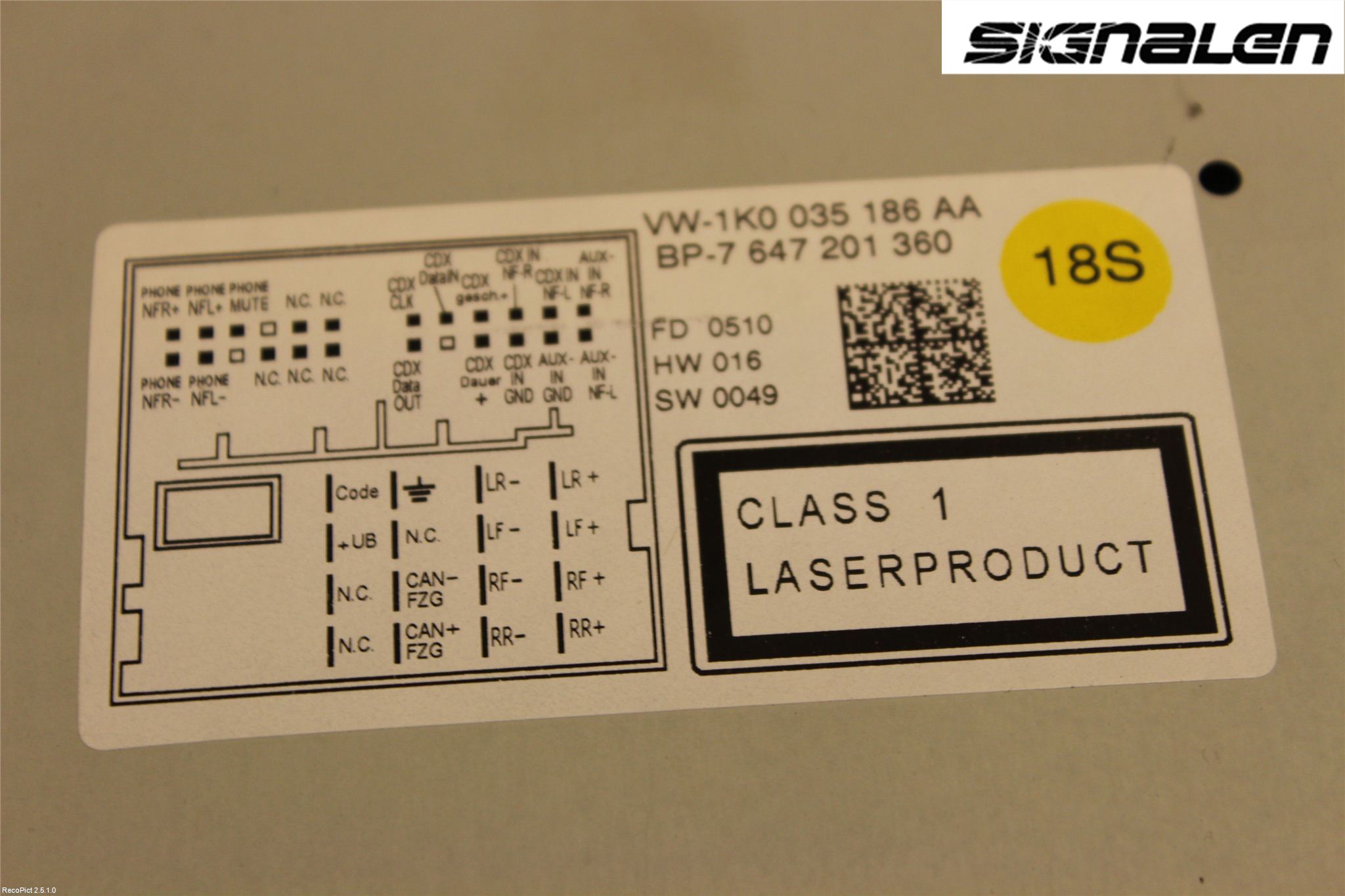 Volkswagen VW GOLF VI 09-13 Stereo Radio
