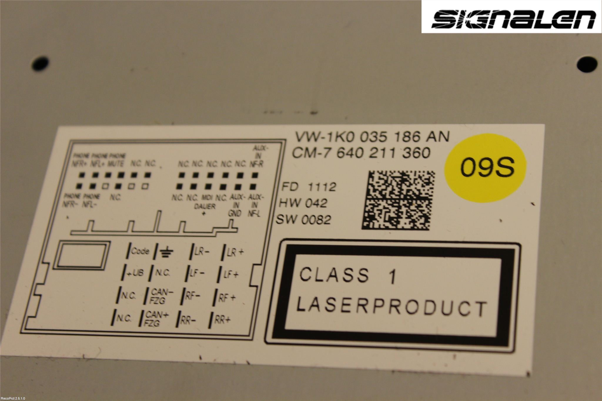 Volkswagen VW GOLF VI 09-13 Stereo Radio