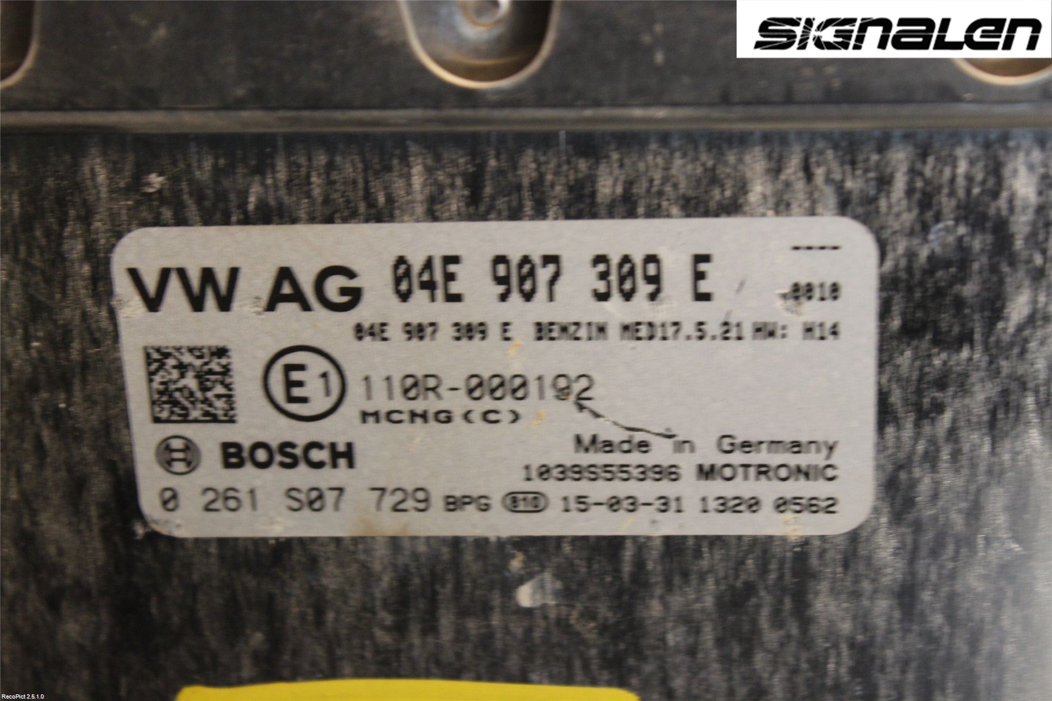 Volkswagen VW GOLF / E-GOLF VII 13-20 Styreenhet Innsprøytning