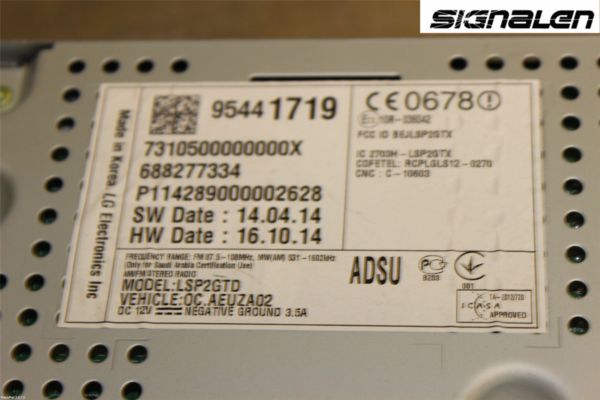 Opel CORSA E 15-19 Stereo Radio