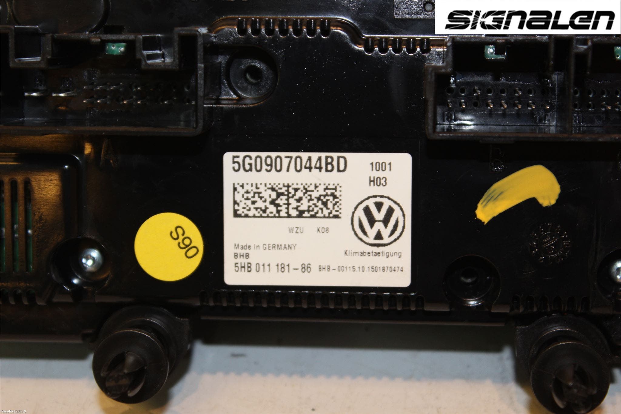 Volkswagen VW GOLF / E-GOLF VII 13-20 Varme Ac Betjening-Display