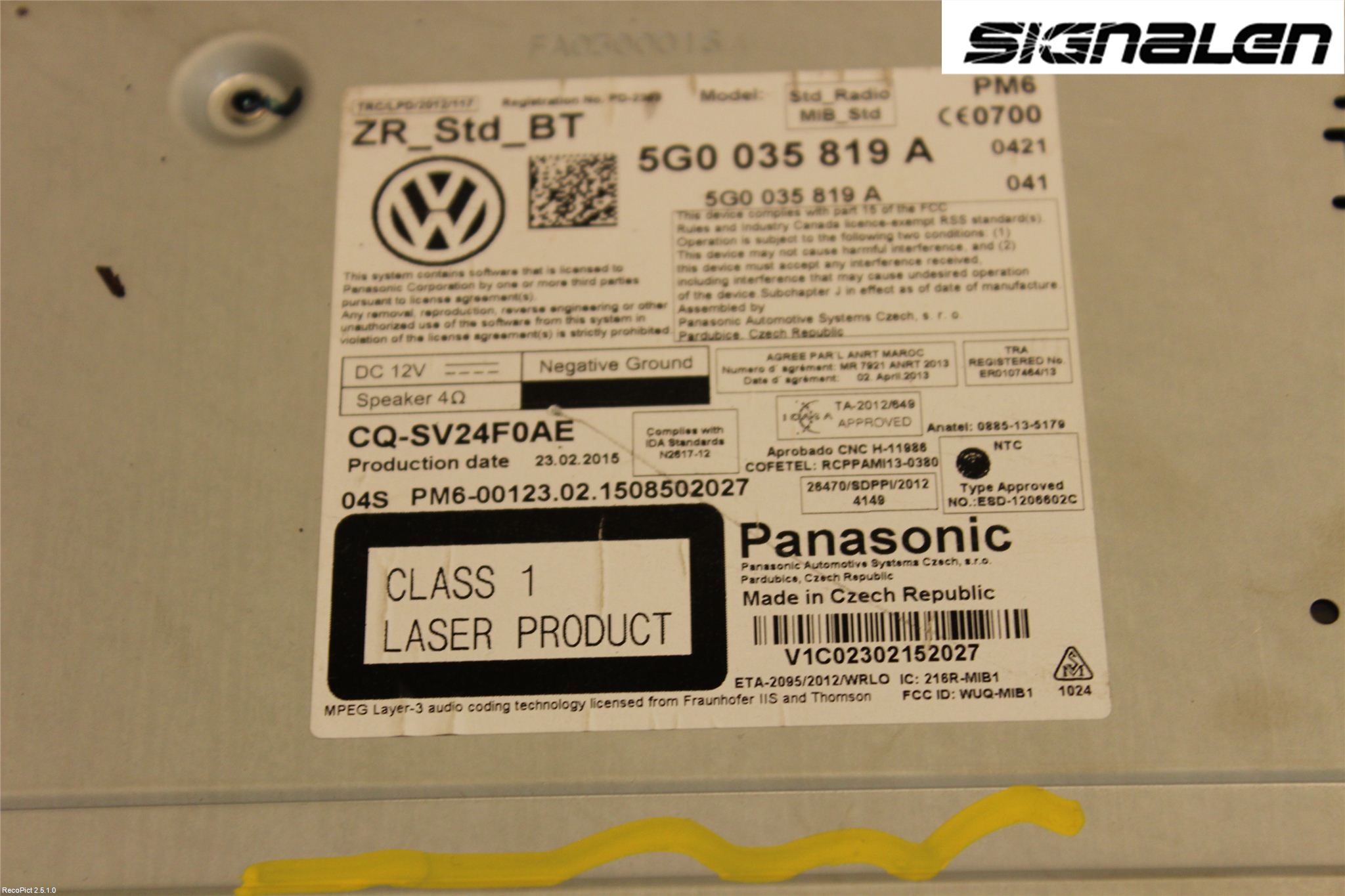 Volkswagen VW GOLF SPORTSVAN 15-20 Stereo Radio
