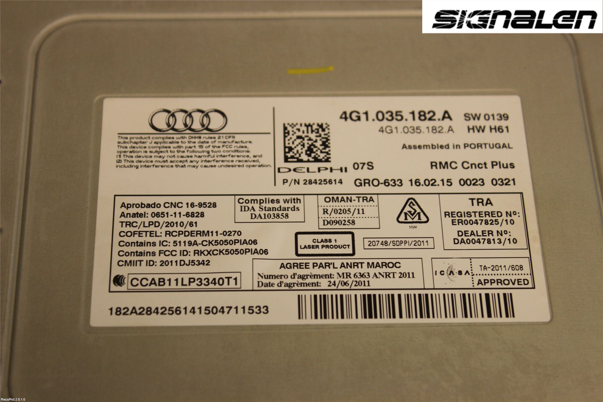 Audi A6/S6 4G 11-18 Stereo Radio