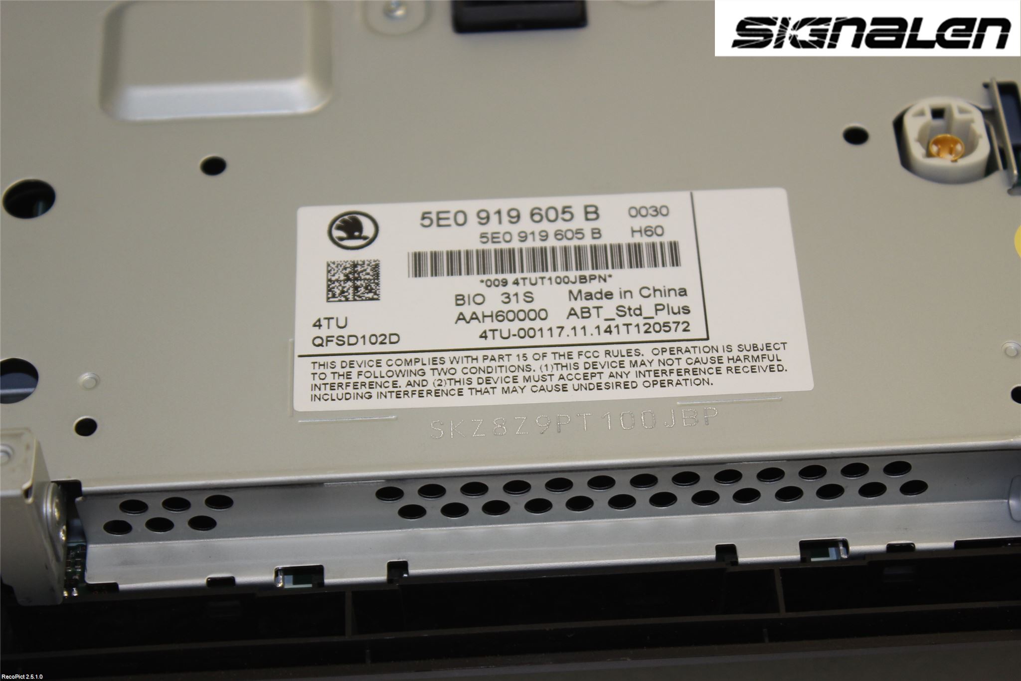 Skoda OCTAVIA (5E) 13-20 Stereo Radio