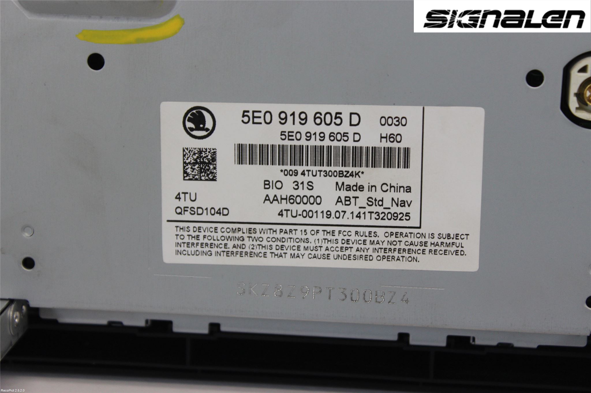Skoda OCTAVIA (5E) 13-20 Stereo Radio