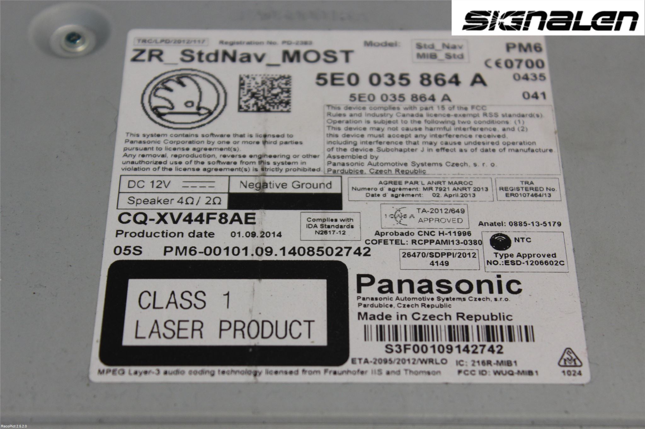 Skoda OCTAVIA (5E) 13-20 Stereo Radio