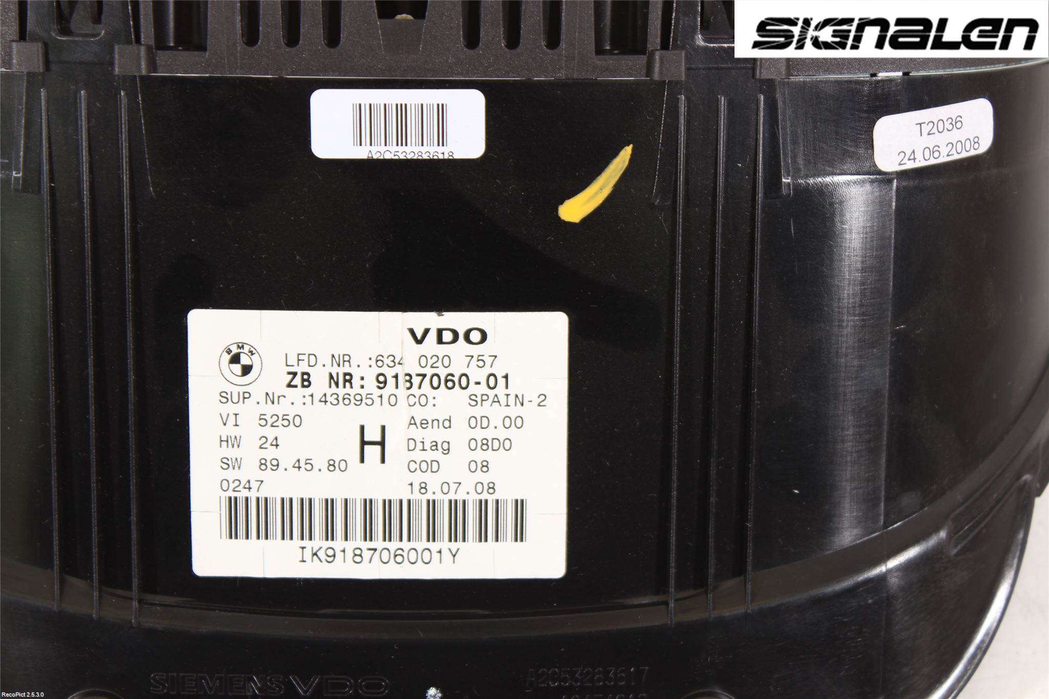 BMW 3 E90/91 SED/TOU 05-12 Instr Kombinert