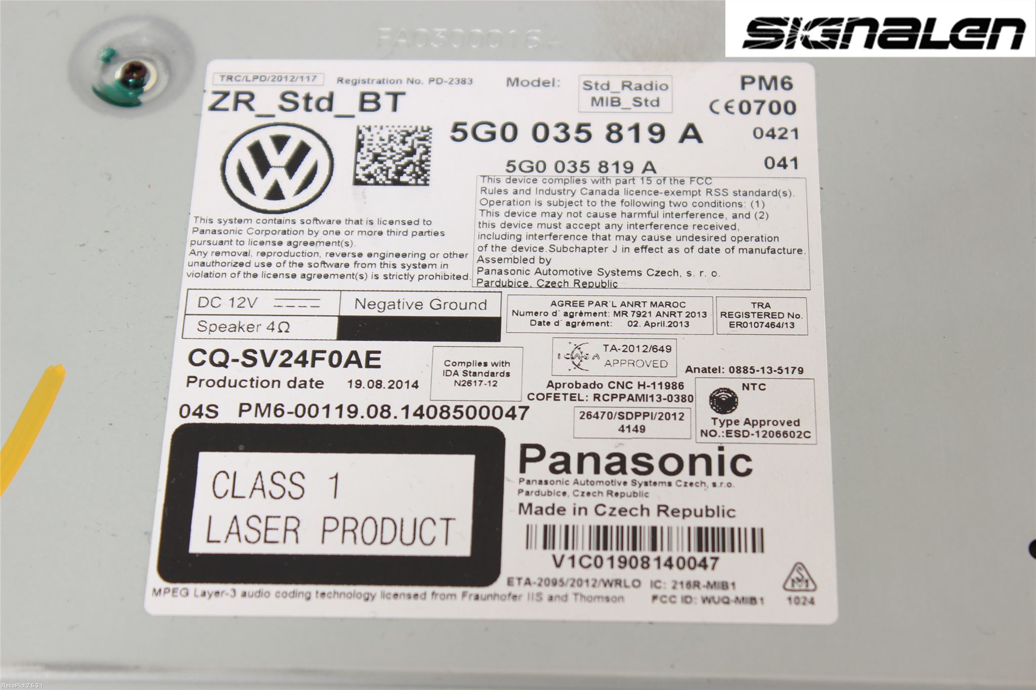 Volkswagen VW GOLF SPORTSVAN 15-20 Stereo Radio
