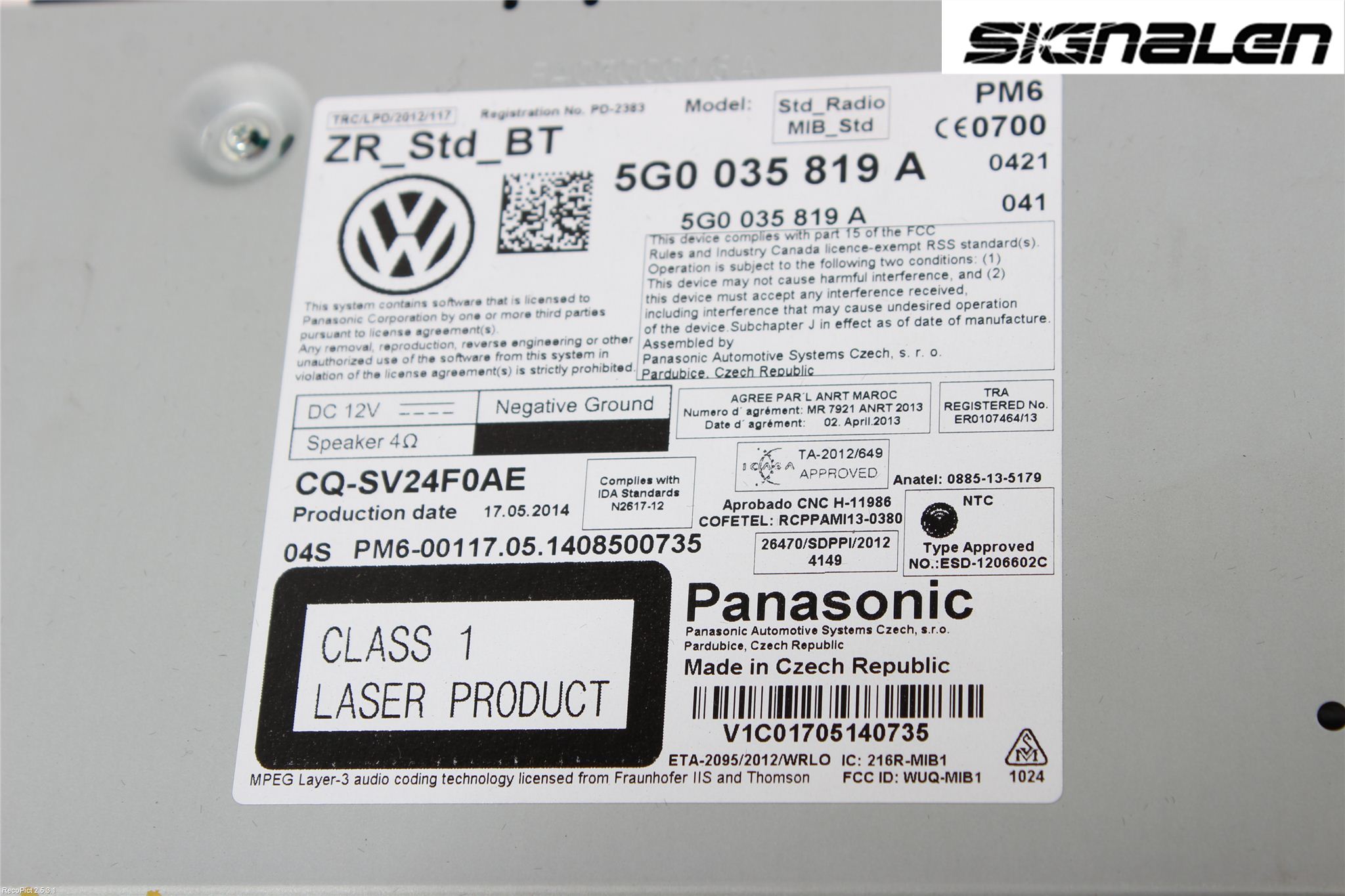 Volkswagen VW GOLF / E-GOLF VII 13-20 Stereo Radio