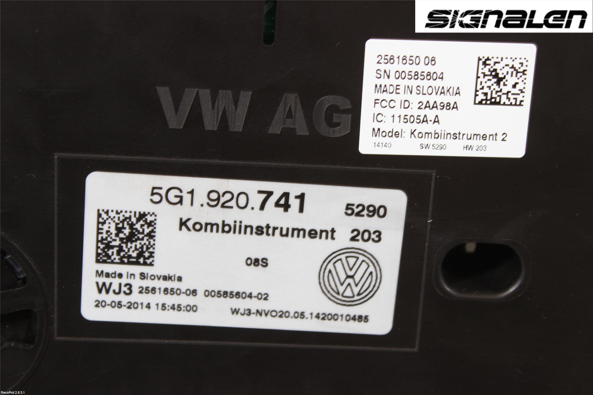 Volkswagen VW GOLF / E-GOLF VII 13-20 Instr Kombinert