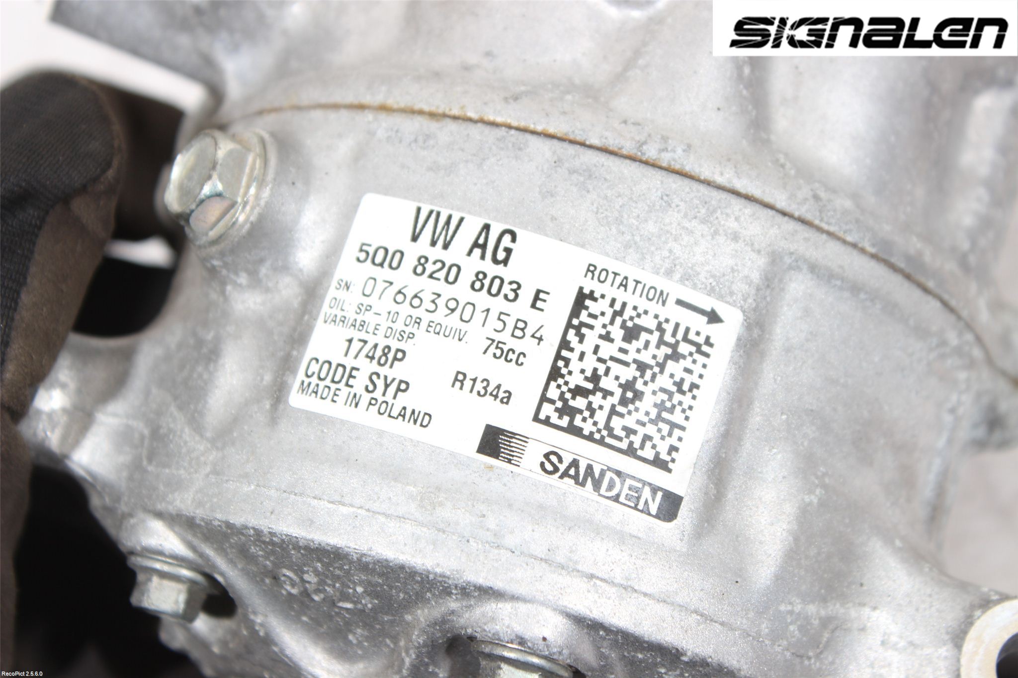 Volkswagen VW GOLF / E-GOLF VII 13-20 Varme Ac Kompressor