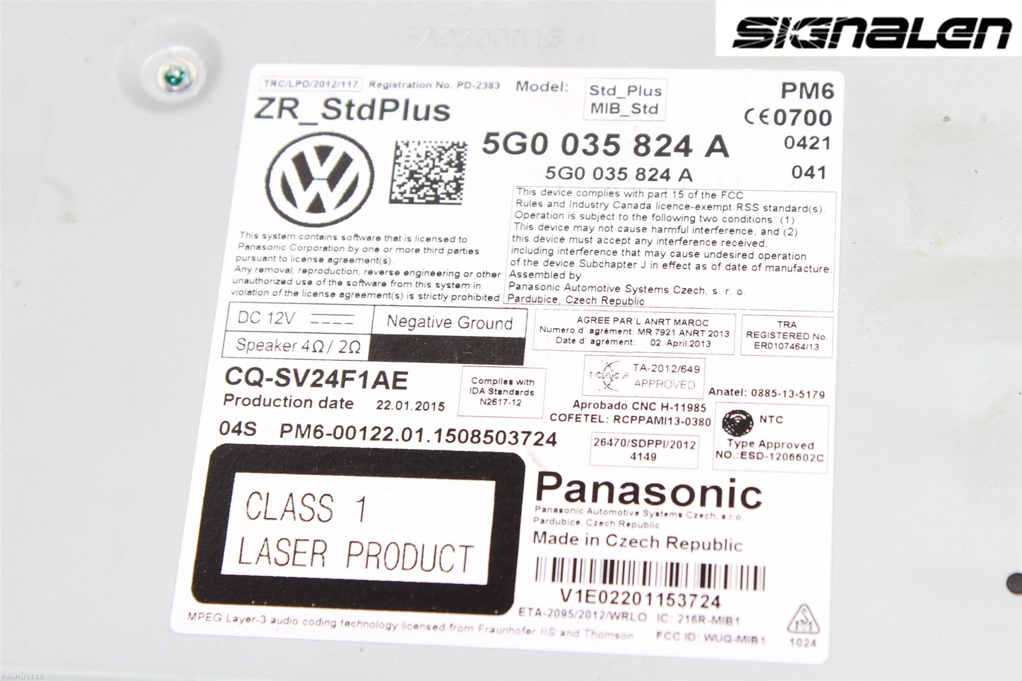 Volkswagen VW GOLF / E-GOLF VII 13-20 Stereo Radio