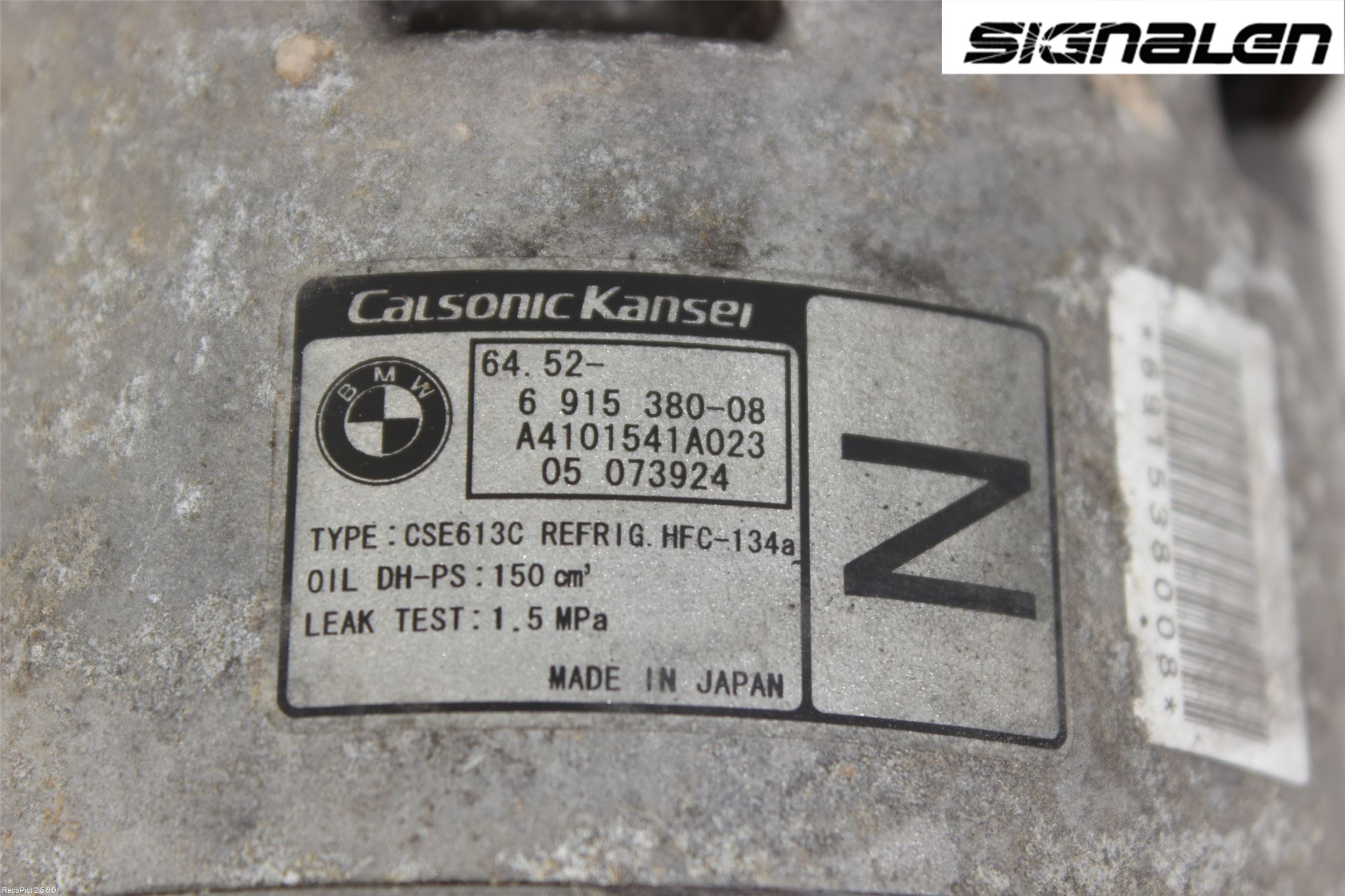 BMW 3 E90/91 SED/TOU 05-12 Varme Ac Kompressor