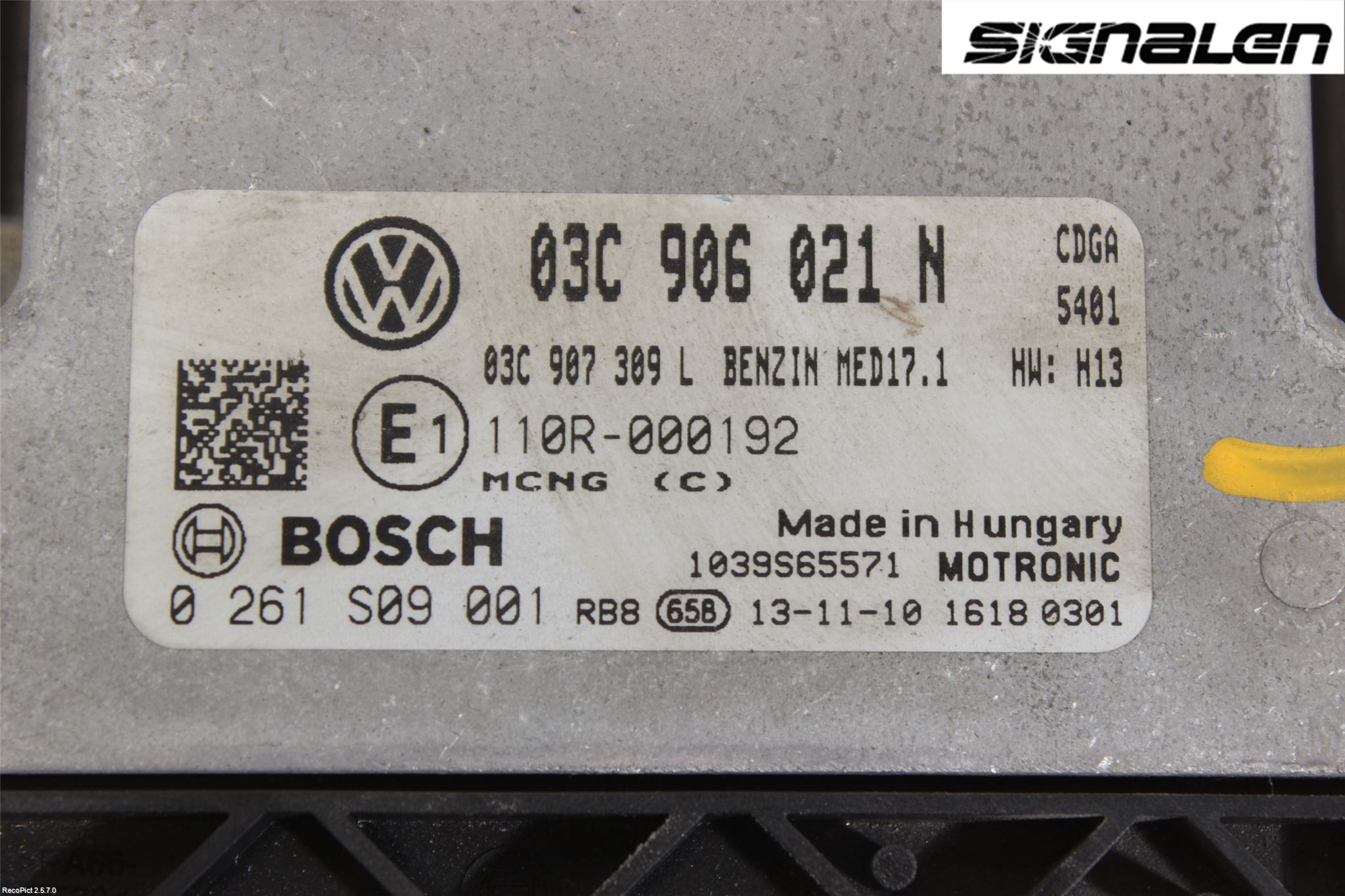 Volkswagen VW TOURAN 10-15 Styreenhet Innsprøytning
