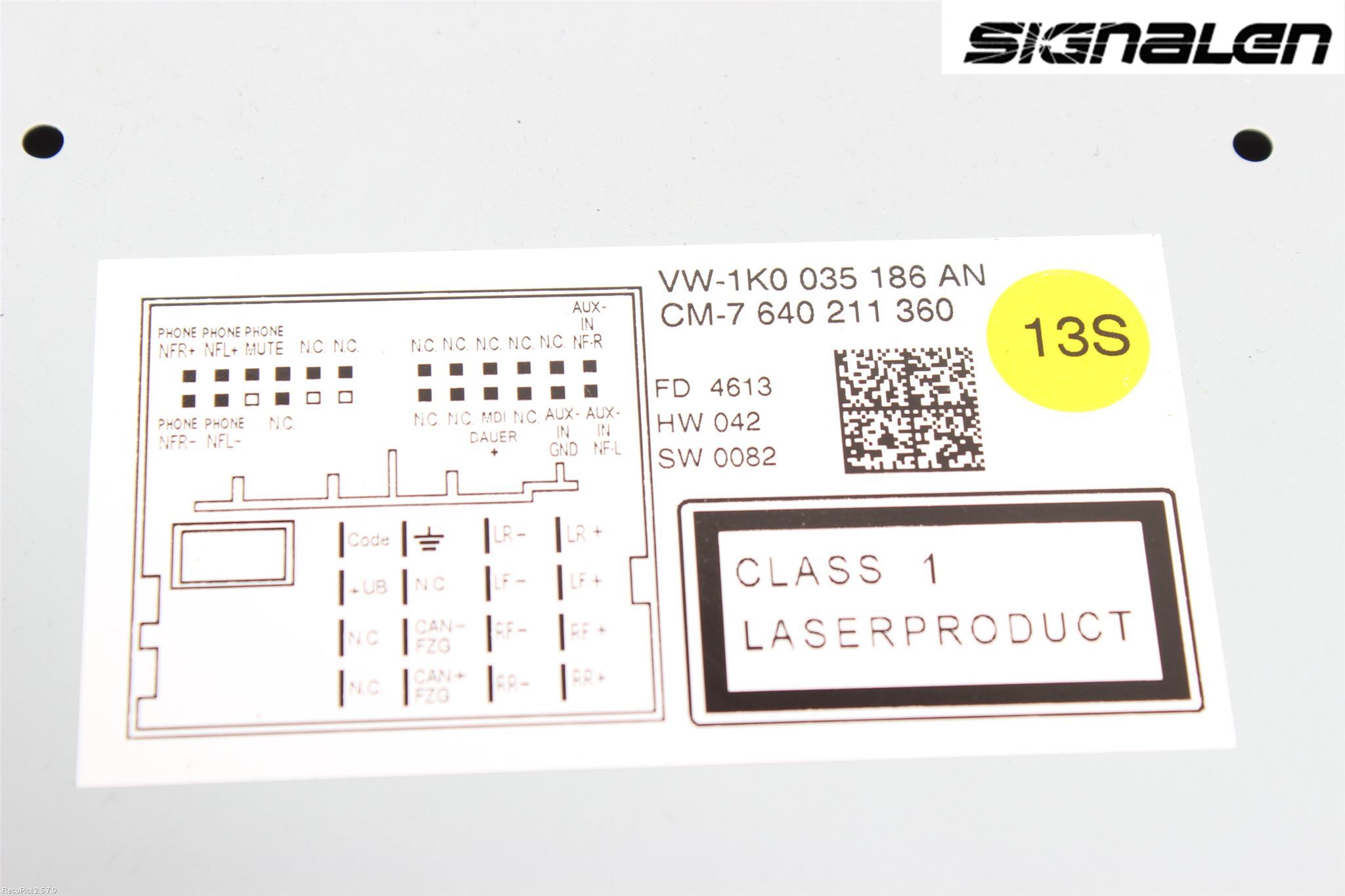Volkswagen VW TOURAN 10-15 Stereo Radio